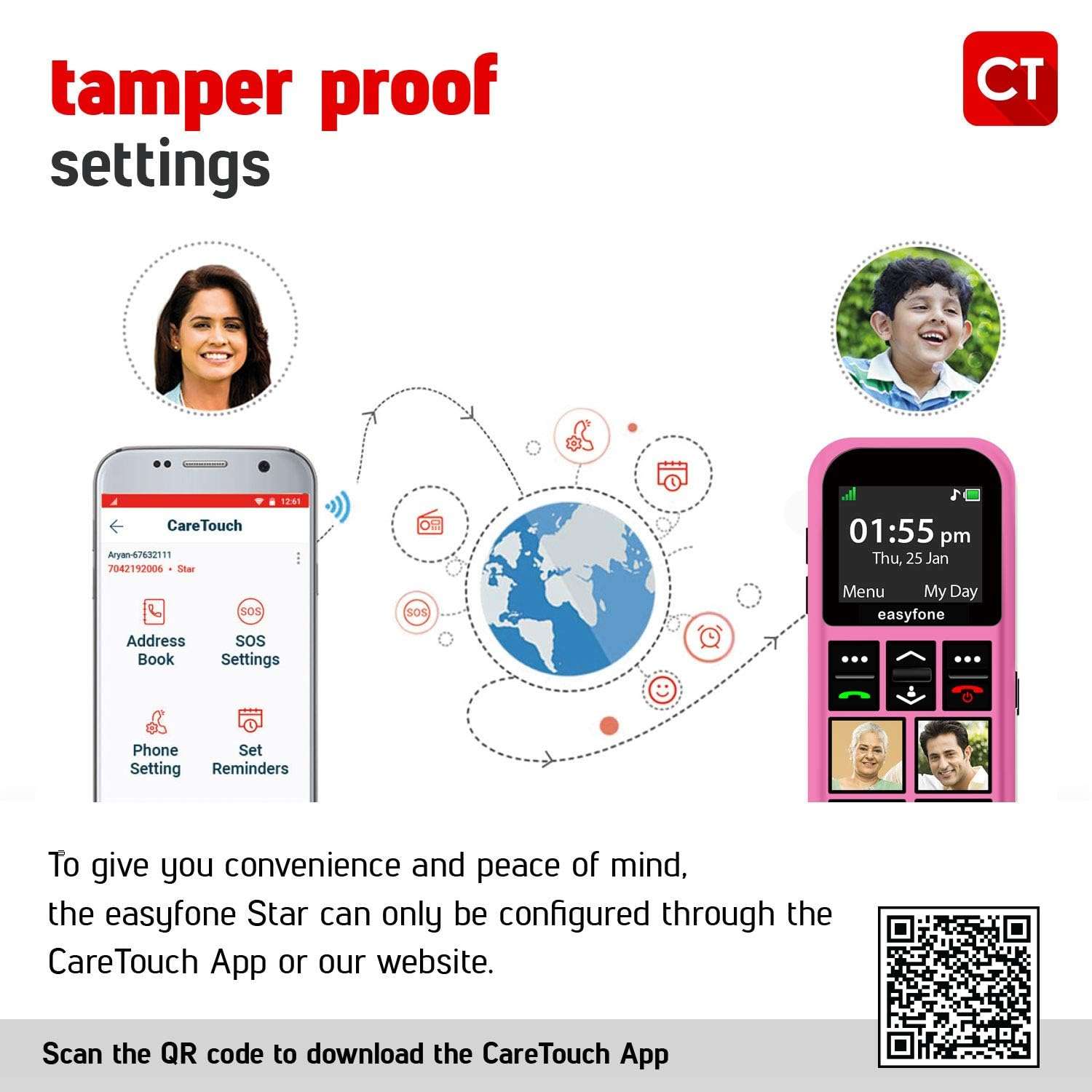 easyfone Star - Safety Device Cum Phone for Kids with SOS, GPS Tracking, Discreet Listening, Photo Dial, No Internet, 10 Days Battery Backup, Parental Control by Seniorworld 6