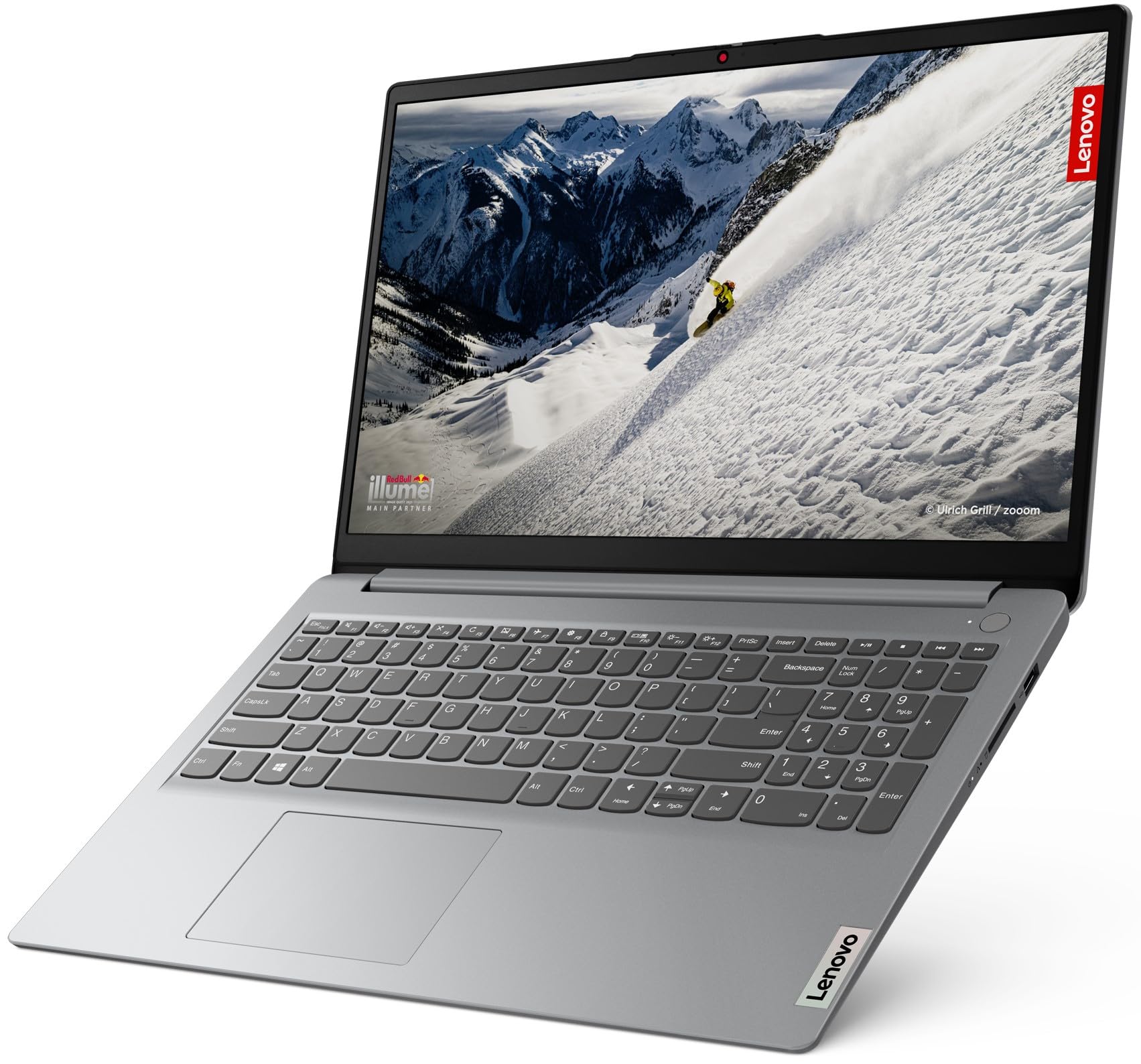 Lenovo IdeaPad Slim 1 AMD Ryzen 7 5700U 15.6" HD Thin and Light Laptop (16GB/512GB SSD/Windows 11 Home/MS Office 2021/1 Year Warranty + 1 Year ADP/Cloud Grey/1.6Kg), 82R400EFIN 5