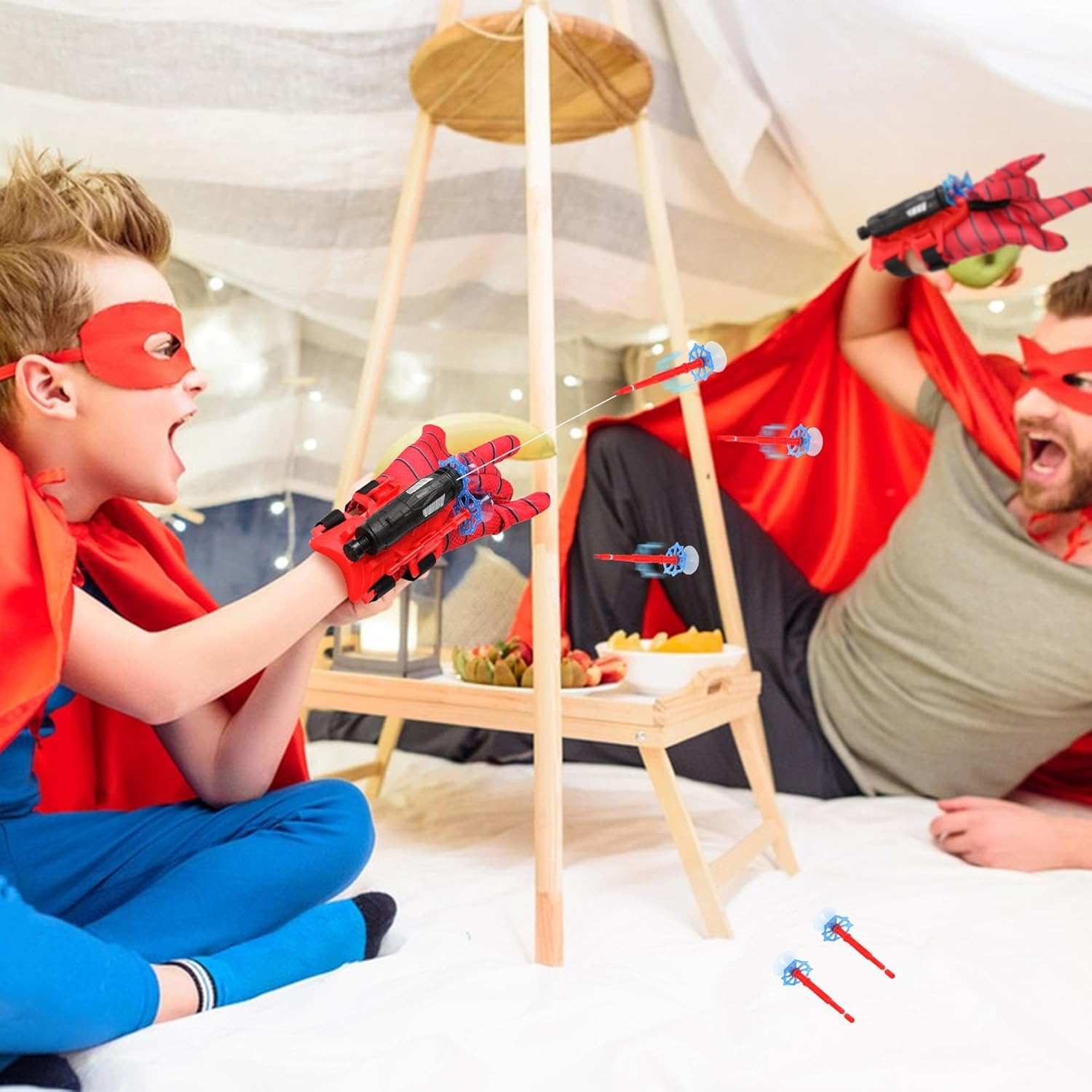 Web Shooters for Kids, Rope Launcher with Gloves. Boy's Wrist Toy set with Dart Board. Cool Dart Launcher toys set for Halloween Role-Play for Children. Great Birthday Gifts for Men and Teenagers 6