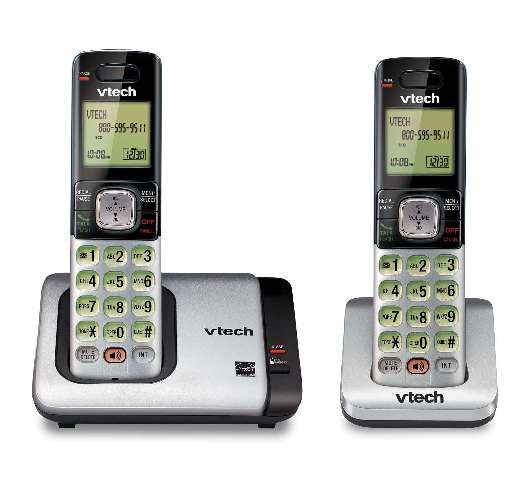 VTech CS6719-2 2-Handset Cordless Phone with Caller ID/Call Waiting, Handset Intercom & Backlit Display/Keypad, Silver 1