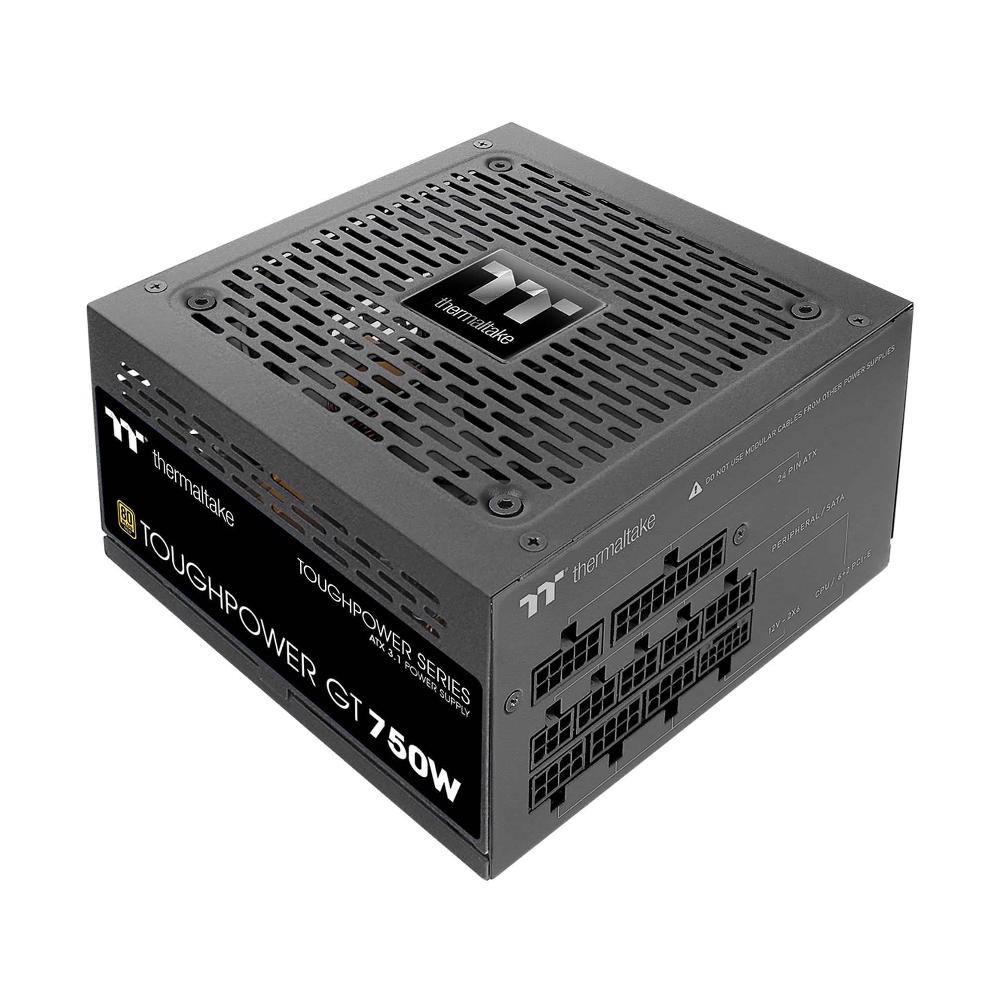 Thermaltake Toughpower GT 750W ATX 3.1 Standard Power Supply; 80 Plus Gold Efficiency; Smart Zero Fan; Native 300W PCIe 5.1 Connector; PS-TPT-0750FNFAGU-3; 5 Year Warranty