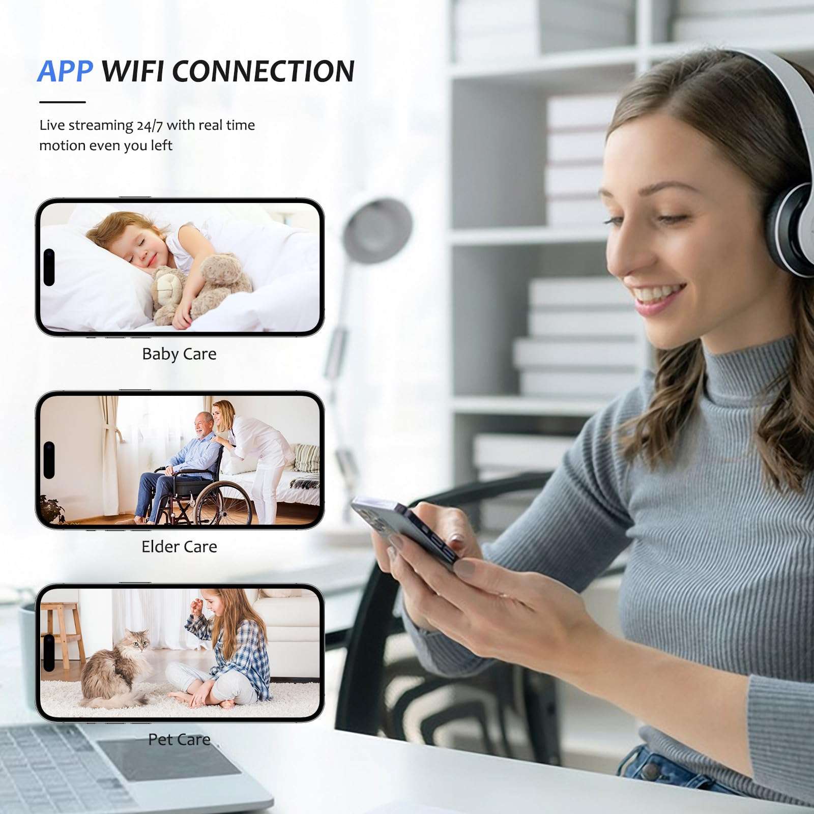 Osenvic Mini Security Camera - Indoor&Outdoor with Night Vision, HD1080P Remote Security Camera, Spotlight, Ideal for Home Security, Home Security Camera with Built-in Battery for Pets Monitoring 4