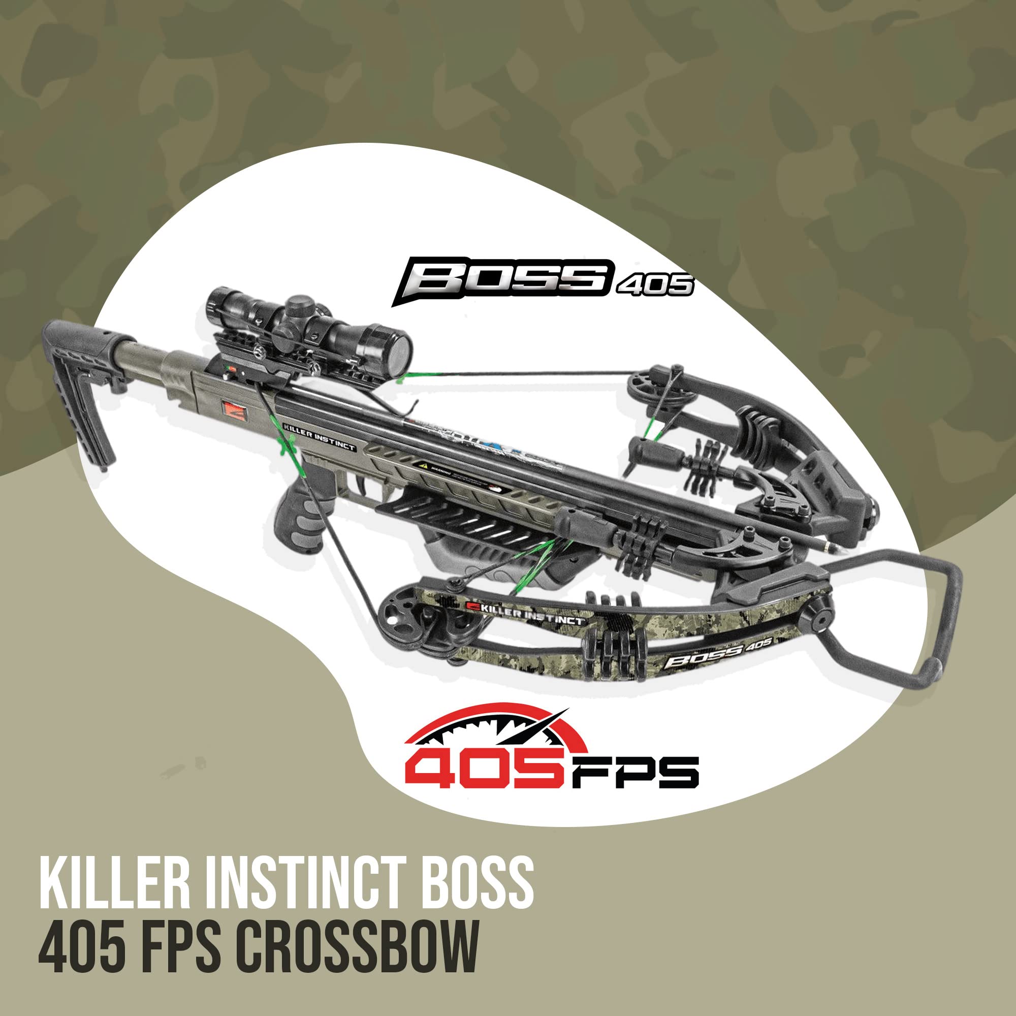 Killer Instinct Boss 405 FPS Crossbow Package with Backpack Case and Broadheads Bundle (3 Items) 3