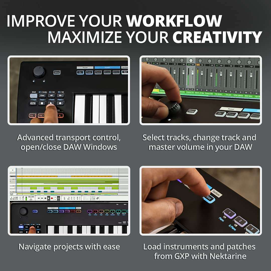 Nektar Impact GXP88 Full-Sized Semi-Weighted USB Midi Keyboard Controller with Velocity and Aftertouch, Nektar Deep DAW Integration and Free Professional Recording Software Bundle 6