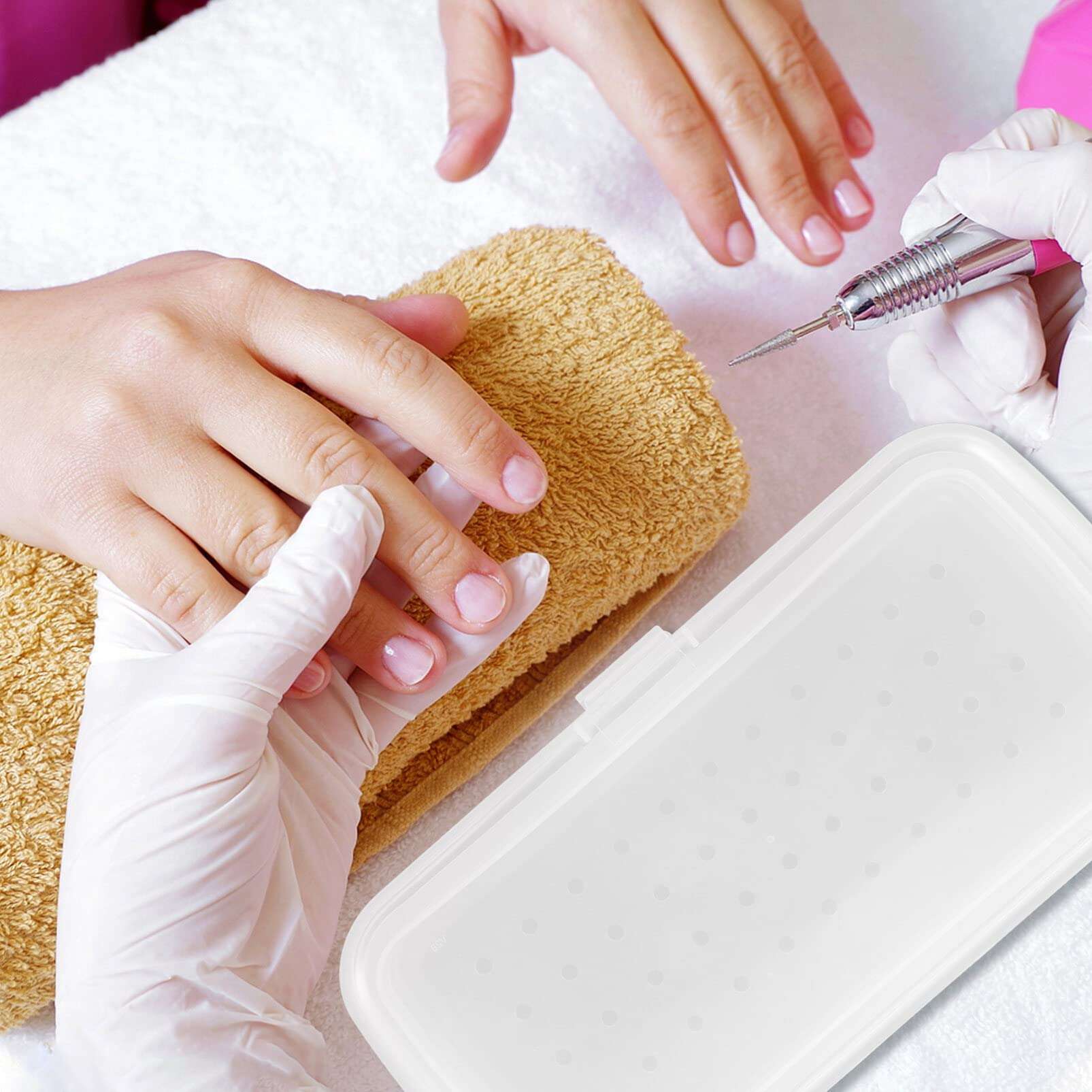 Beaupretty Nail Art Tools Plastic Tray Nail Art Tool Storage Organizer Manicure Tool for Hair Cutters Transparent Nail Tools 6