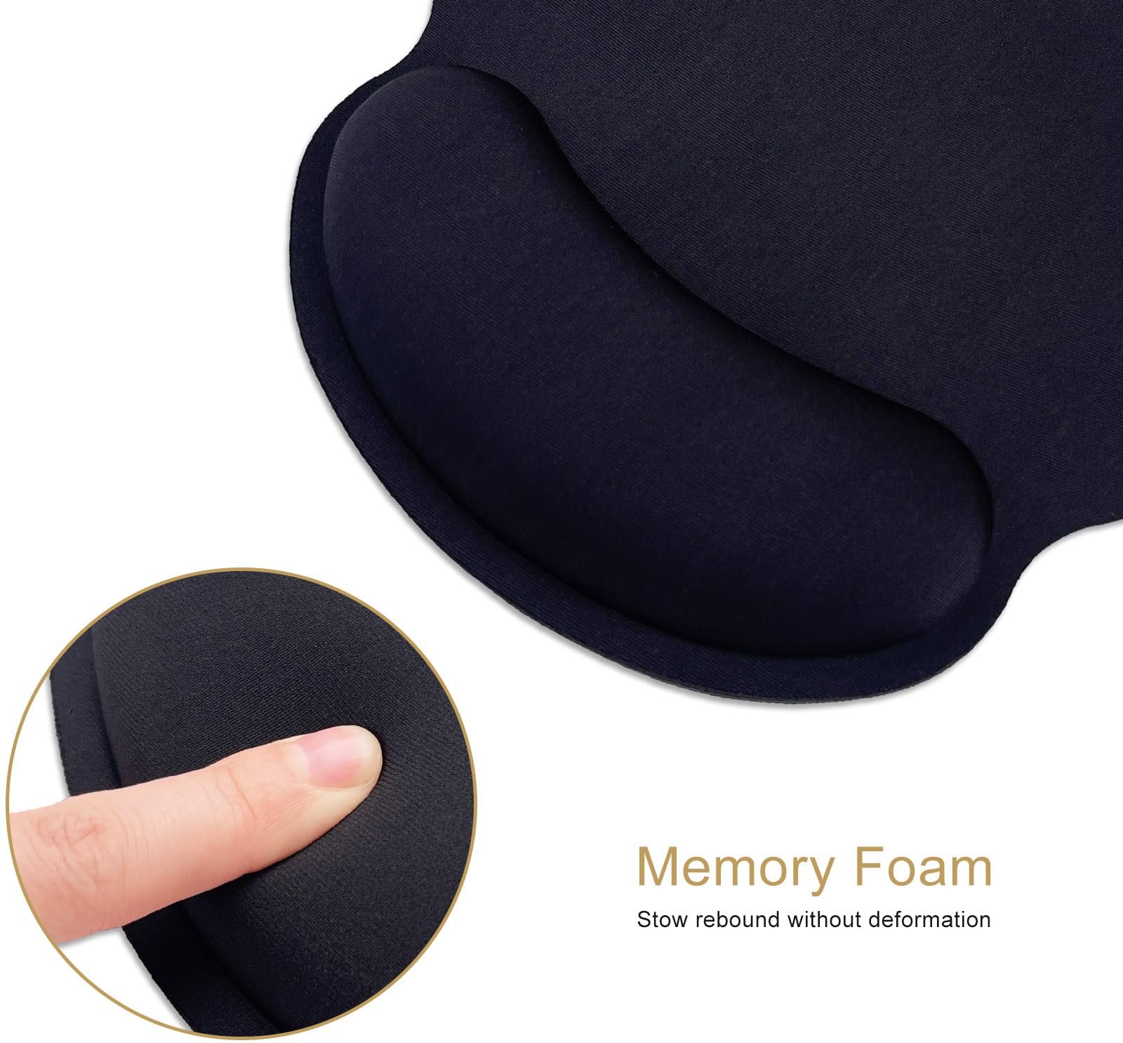 Phenel Premium Memory Foam Keyboard and Mouse Wrist Rest Pads Set- for Wrist Support on Computer, Laptop, Office, Playing Games,Pain-Reducing,Easy Gliding,Portable,(Pack of 2) 5