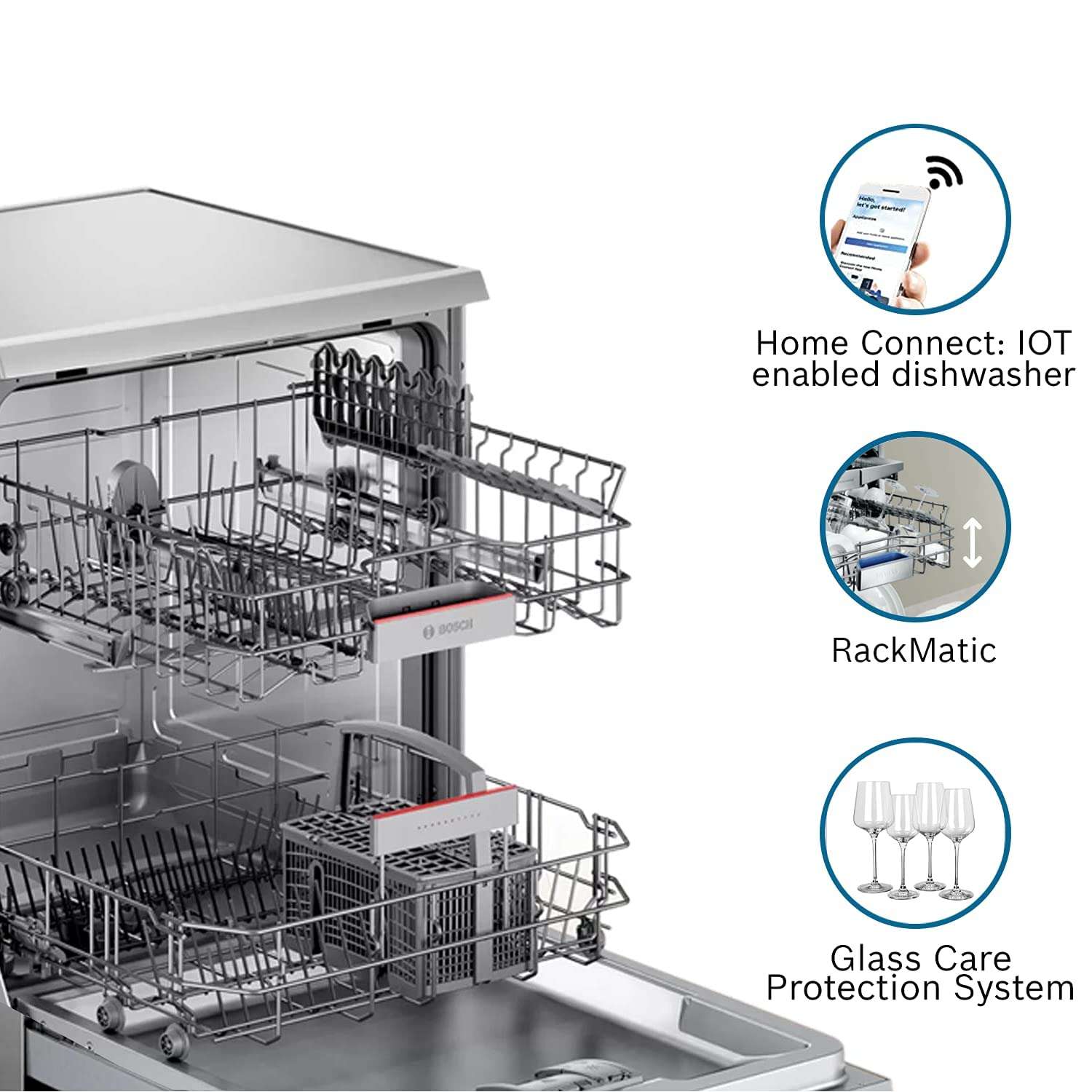 Bosch 13 Place Settings Dishwasher (SMS6ITI00I, Silver Inox, WiFi Enabled) 6