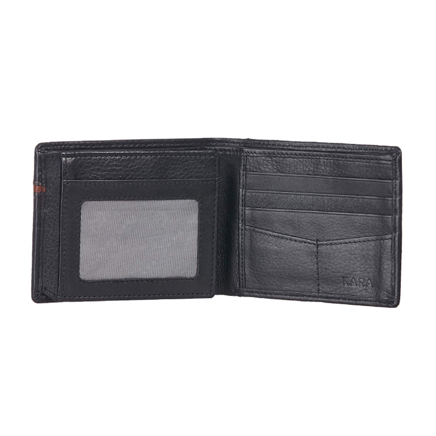 Kara Bifold Men's Leather Wallet - Dual Color Black and Tan Genuine Leather Wallet for Men 4