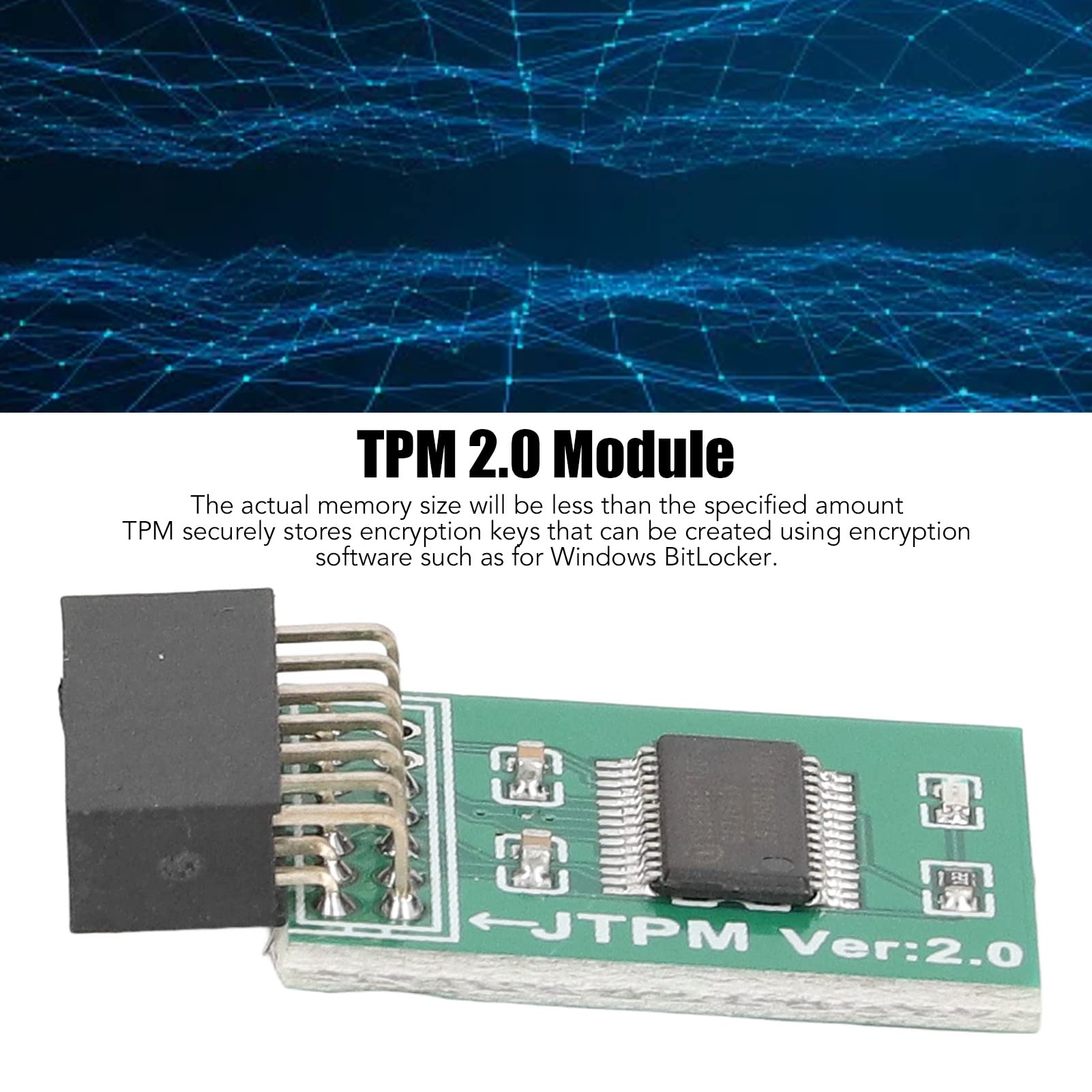 TPM Module MSI TPM 2.0 Module 14 Pin LPC Interface TPM Module Motherboard TPM2.0 Encryption Security Module for Win11 Green 3
