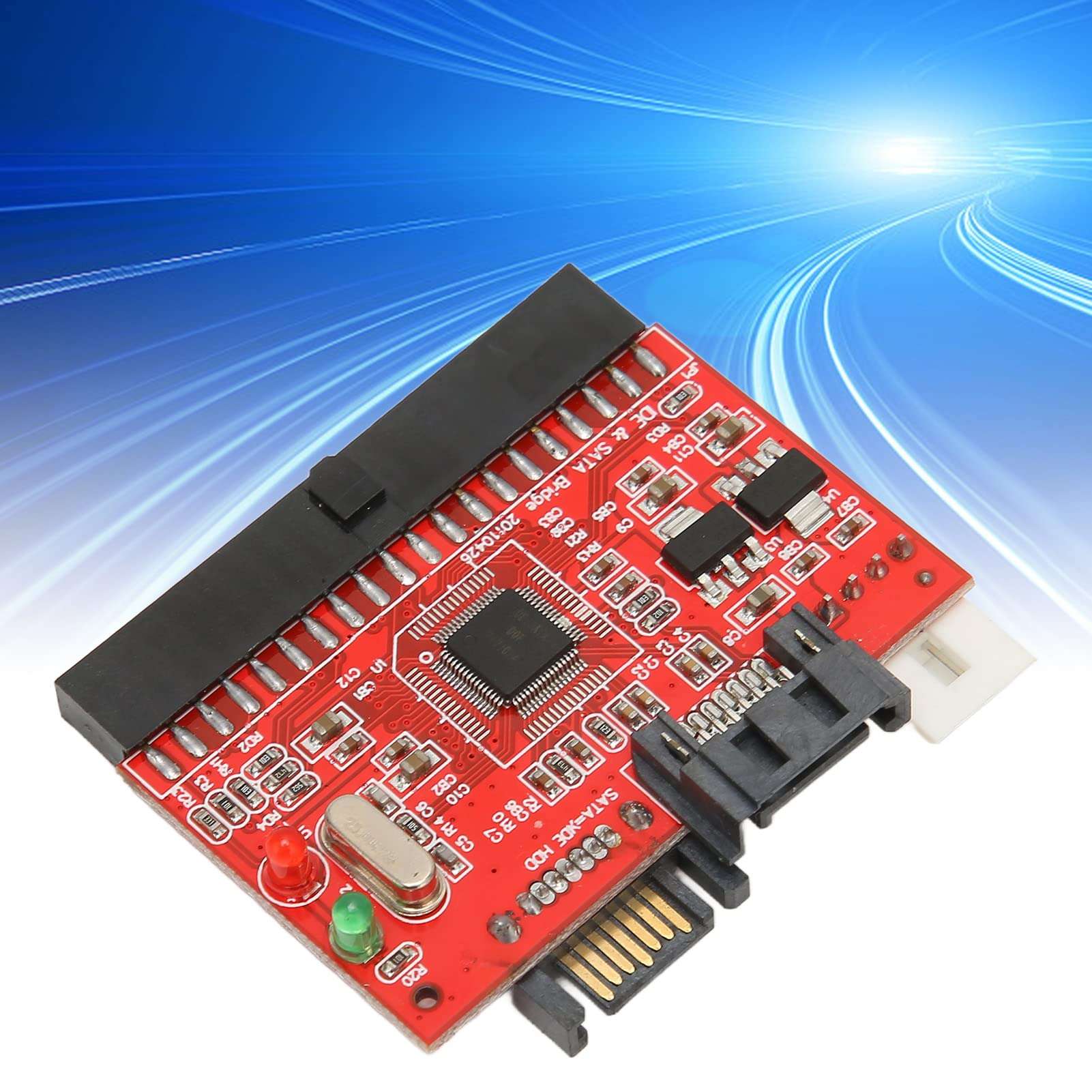 3.5 Inch IDE to SATA Adapter Card, Bidirectional Conversion 1.5Gbps IDE to SATA Riser Card Support Hot Swap IDE Hard Disk Drive Adapter for Home Office 5