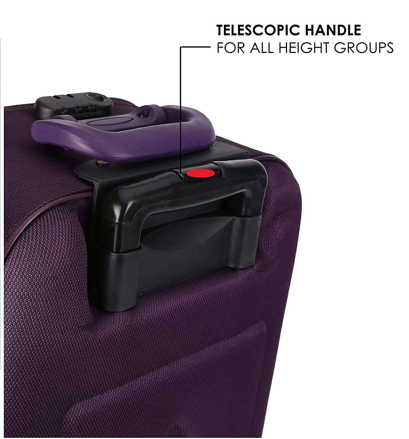 Scottish Model Polyester Soft-Side 66cm Medium Check-in 2 Wheels Luggage Trolley Bag with Spinner Wheels (Medium, Purple Brown) 4