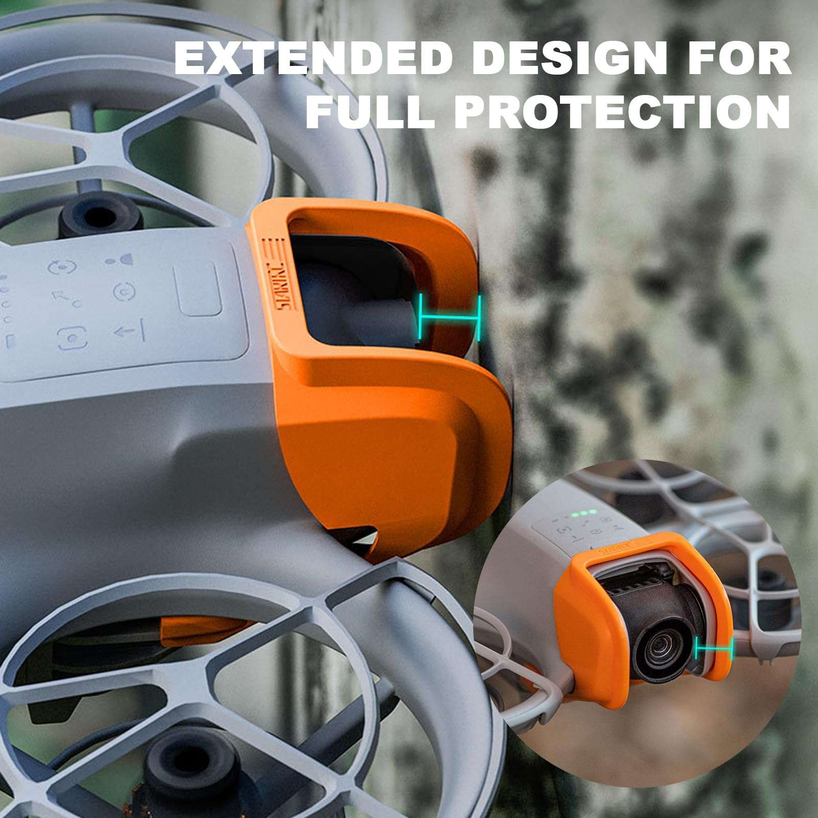 Drone Lens Bumper Guard for DJI Neo, Snap On Gimbal Bumper Guard, ABS Camera Lens Protector Guard Bar for DJI Neo Accessories (Orange) 4