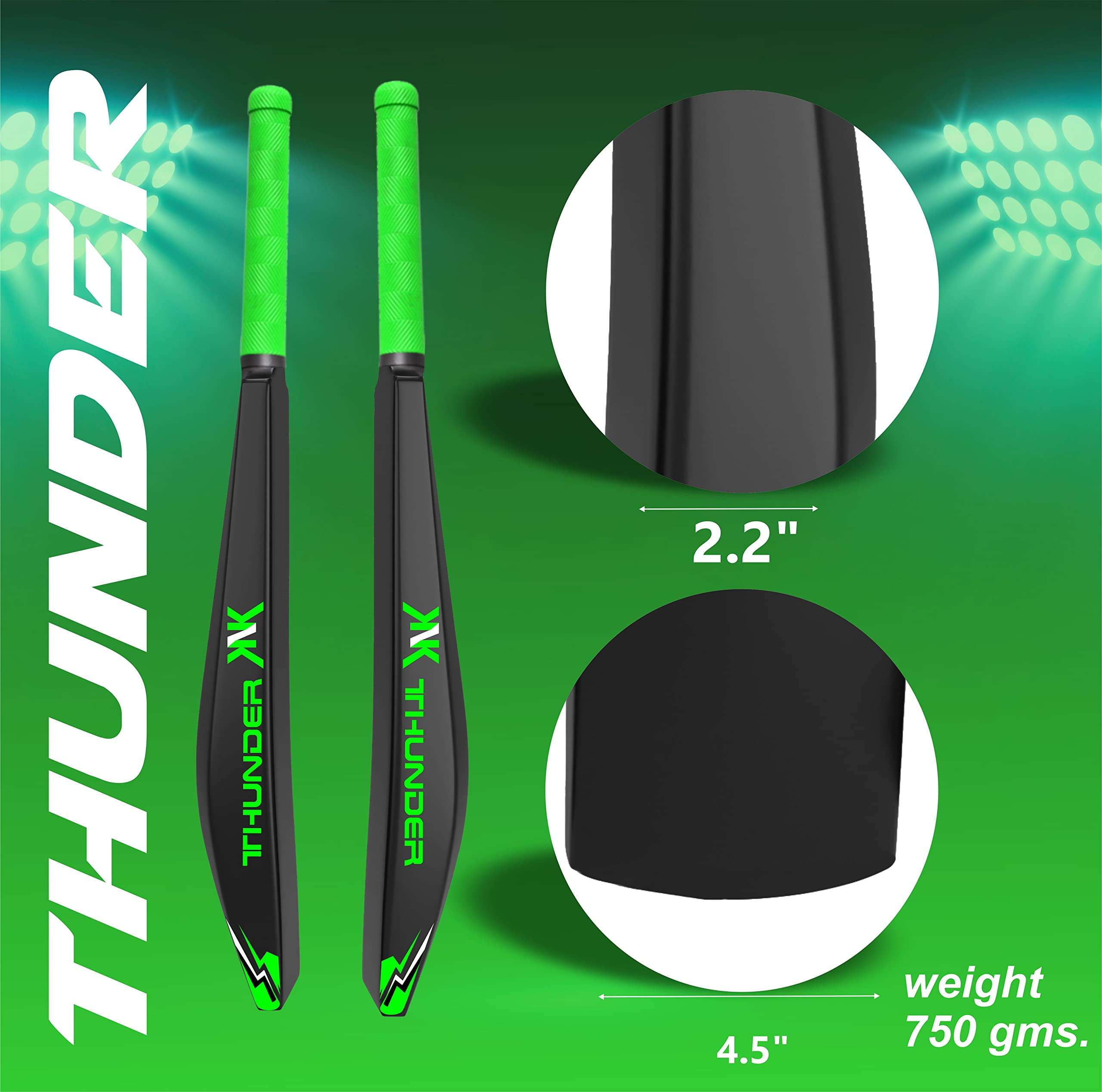 KNK® Thunder Cricket Bat,Excellent Hard Plastic Bat,34" Length Full Size with Short Handle with Ball for All Age Group 5