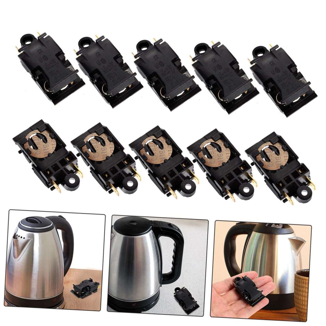 CATIEBYE Universal 16A Electric Kettle Temperature Control Thermostat Replacement Switch 3