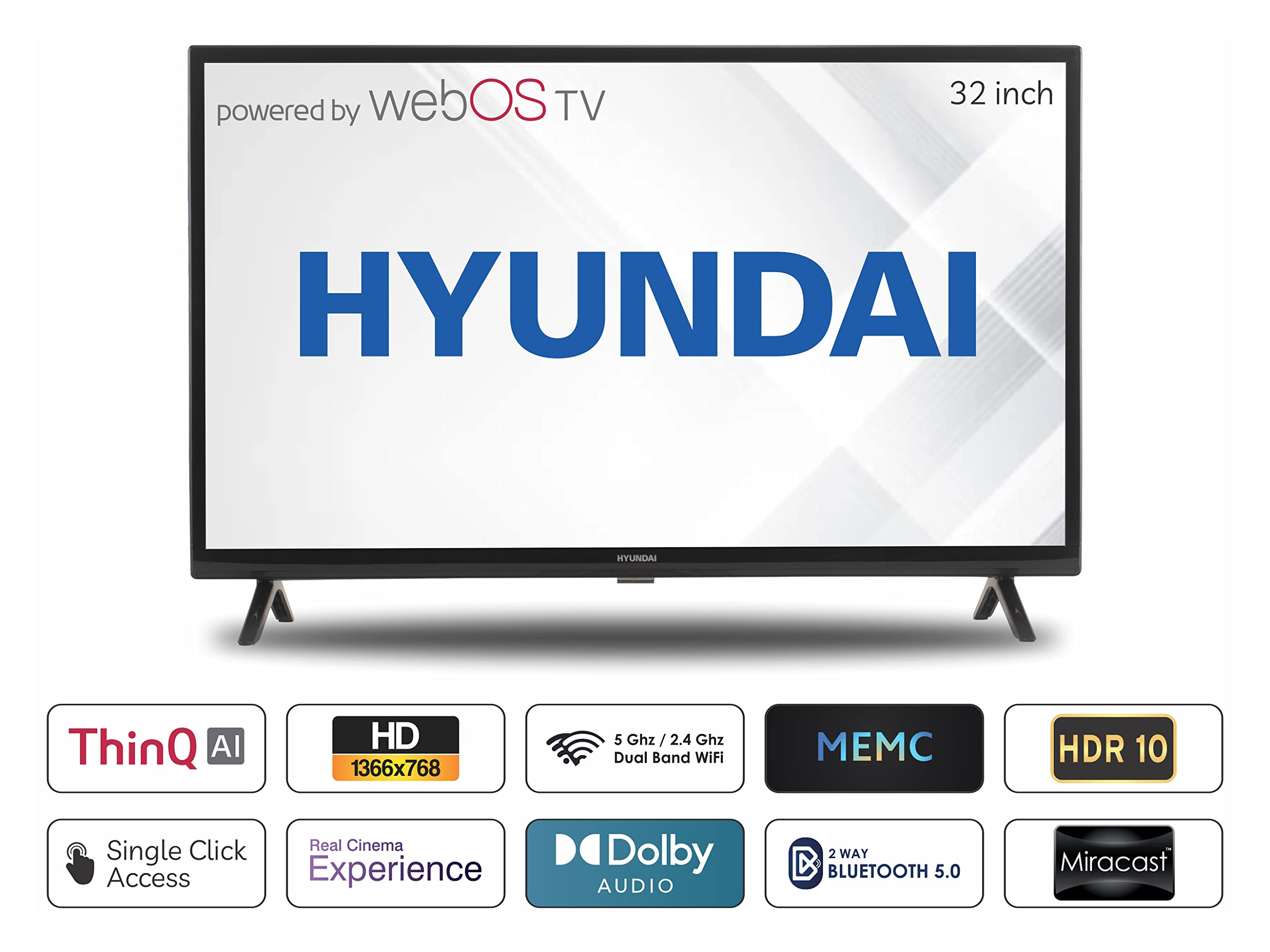 Hyundai 80 cm (32 inches) HD Ready Smart LED TV SMTHY32WSR6YI5 (Black) 2