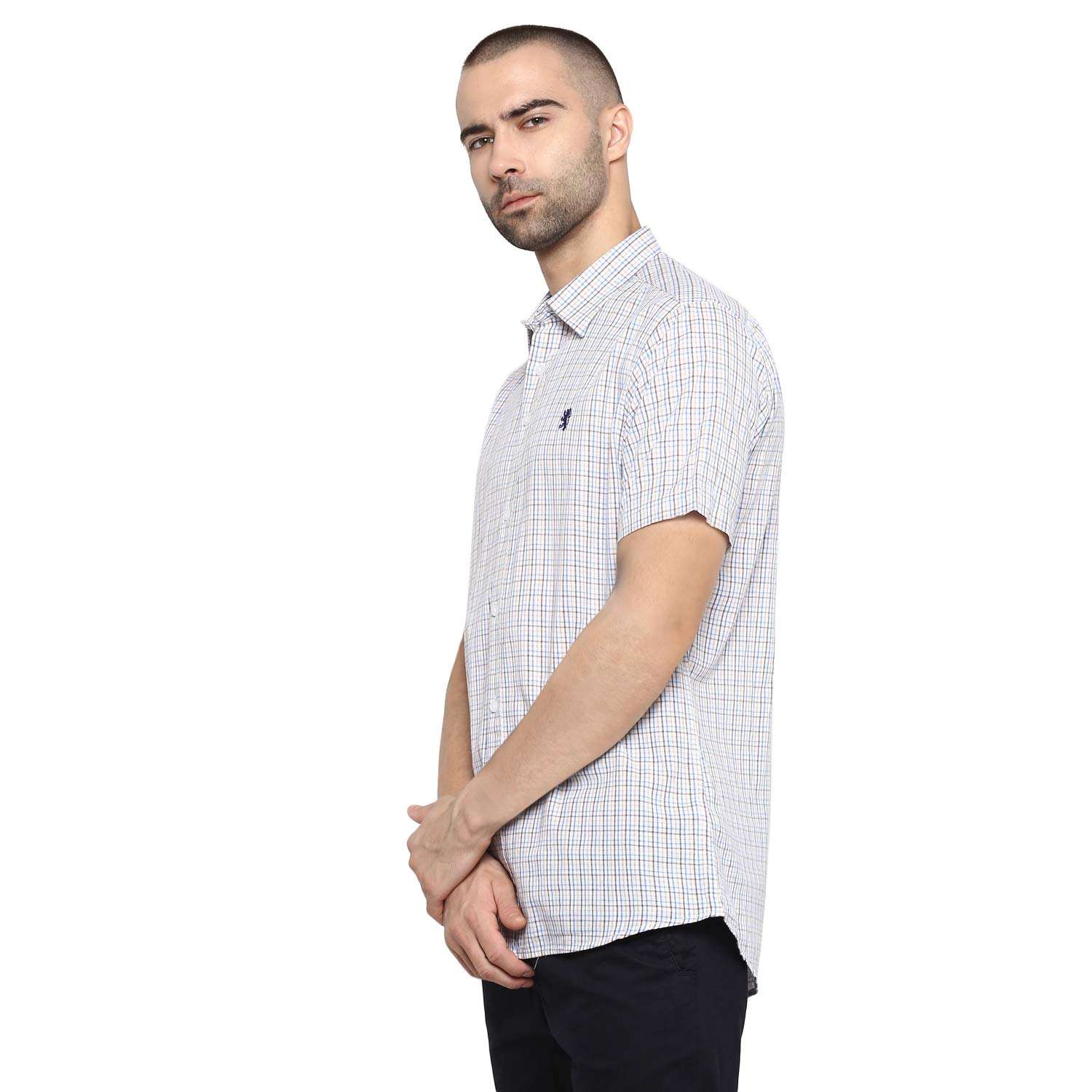 Red Tape Men's Checkered Regular fit Casual Shirt (RSH6408A_Beige_S 2