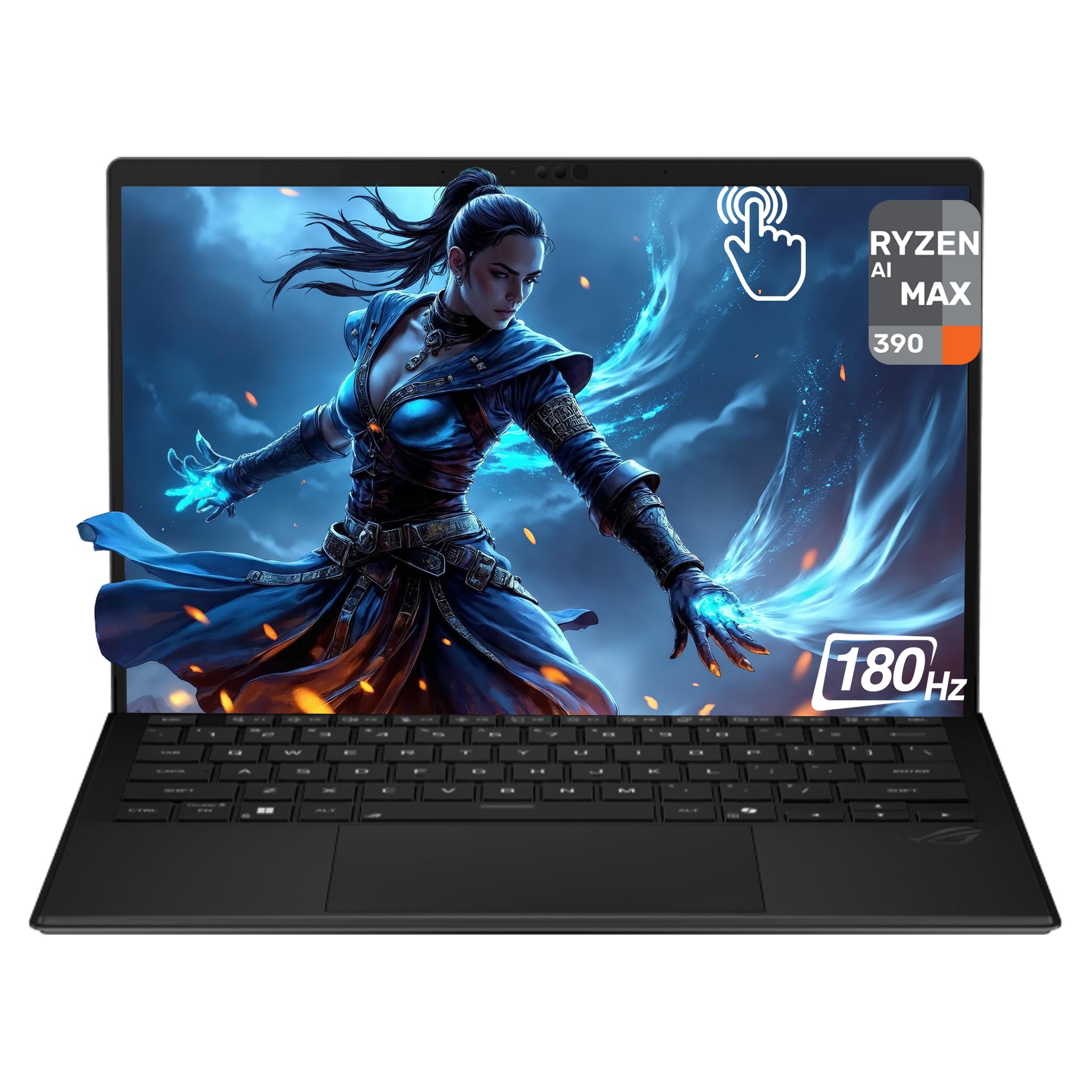 Asus ROG Flow Z13 2-in-1 Gaming Laptop, AMD Ryzen AI MAX 390, 32 GB LPDDR5x RAM, 2 TB PCIe SSD, 13.4'' 2.5K (2560x1600) 180Hz Touchscreen, AMD Radeon Graphics, 1-Zone RGB Keyboard, W11 Home, Off Black