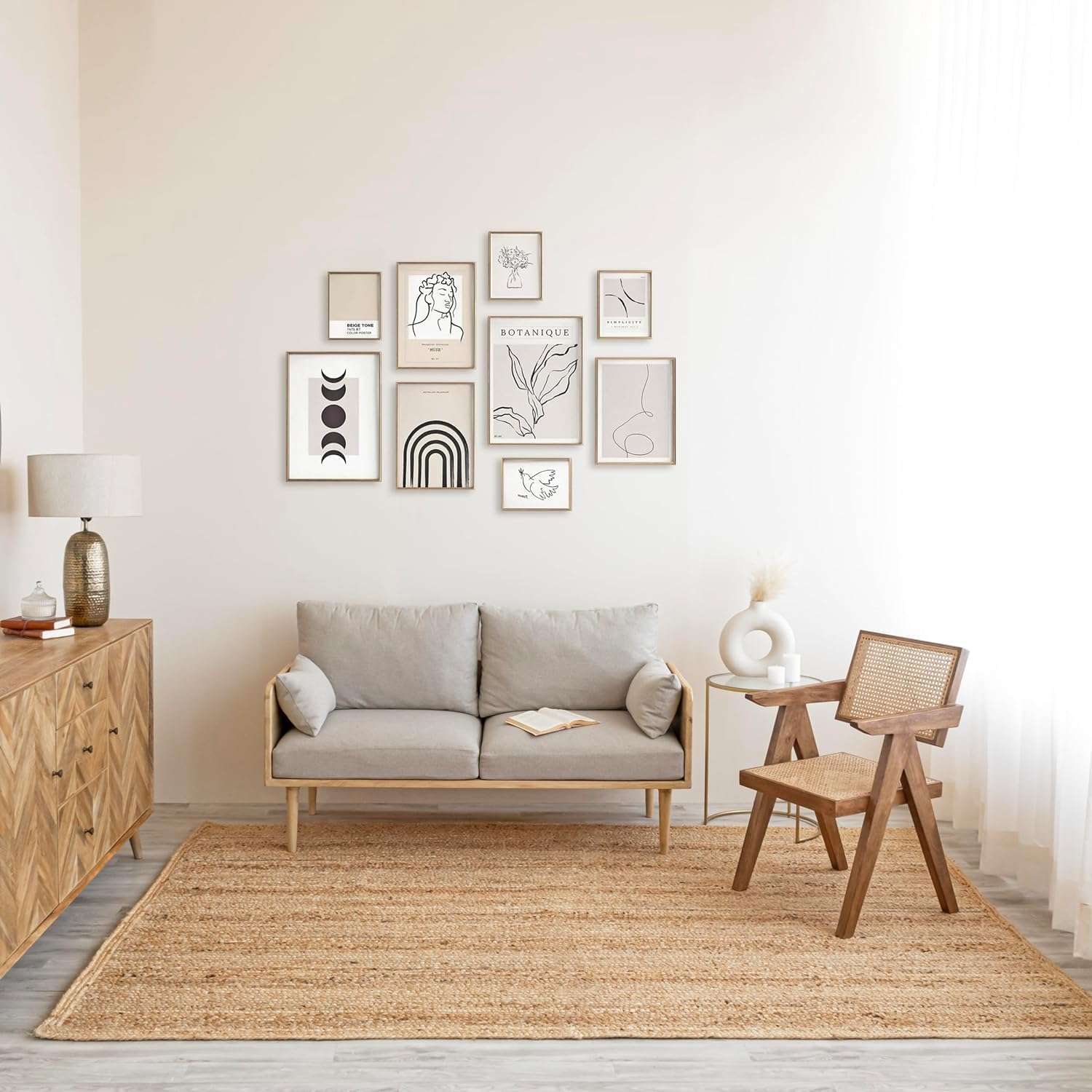 THE HOME TALK Natural Handcrafted Jute Rug - 6X9 FT|Traditional Carpet For Living Room,Kitchen,Entryway,Bedroom,Dining Room|Rustic Bohemian Decor|Durable,Sustainable,Anti-Skid Carpets for Centre Table 1