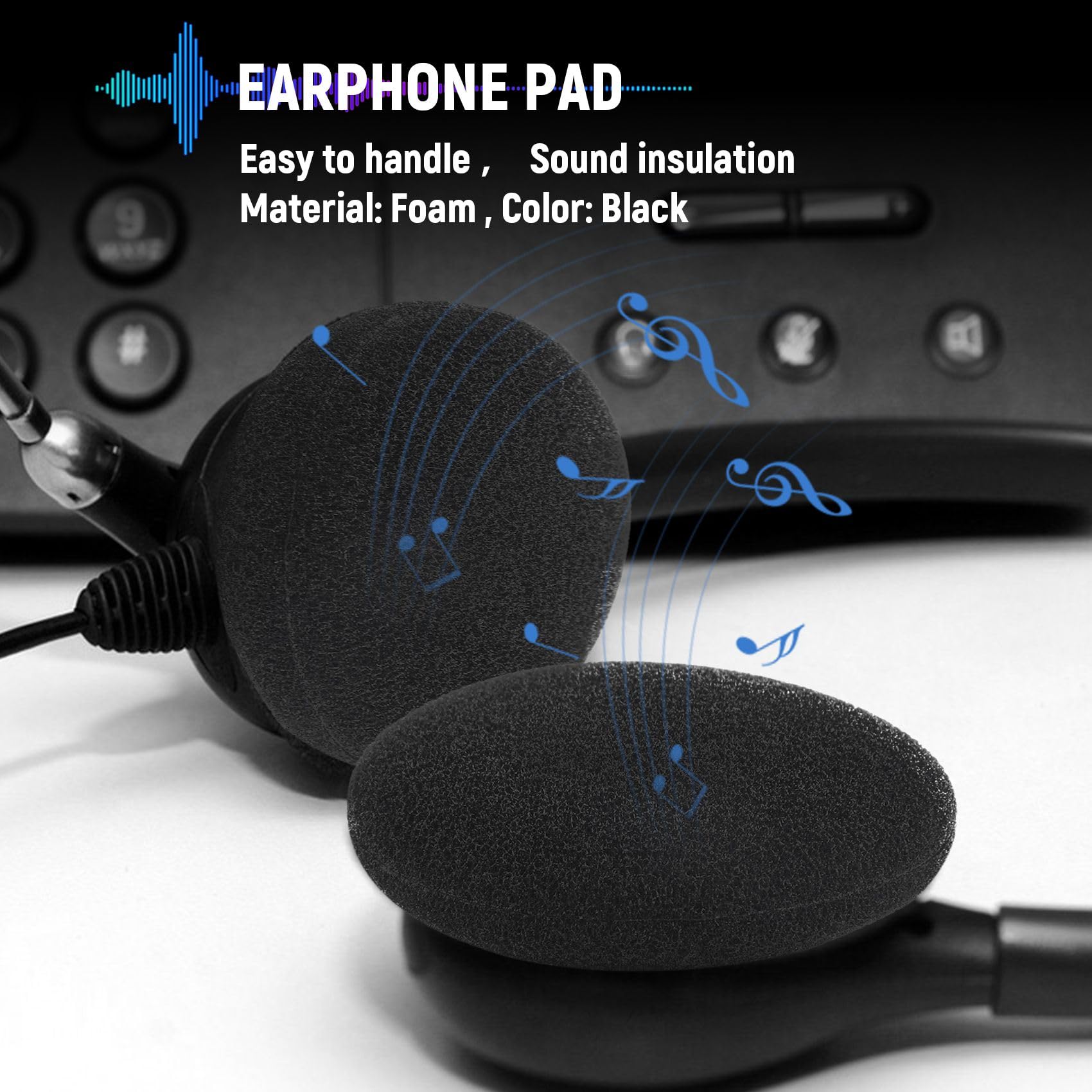 Beuiouer 4 Pair 55mm Replacement Earphone Pad Covers for Headset Headphone Black, 064333 5