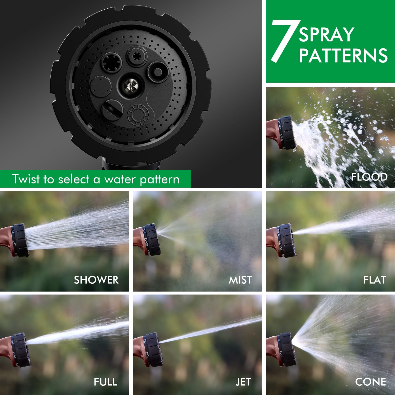 RESTMO Hose Nozzle with Easy Self-Lock Trigger, Heavy Duty Metal Water Hose Sprayer with Thumb Control, On/Off Valve, Ideal for Outdoor Lawn & Garden Watering, Car & Pet Washing 5