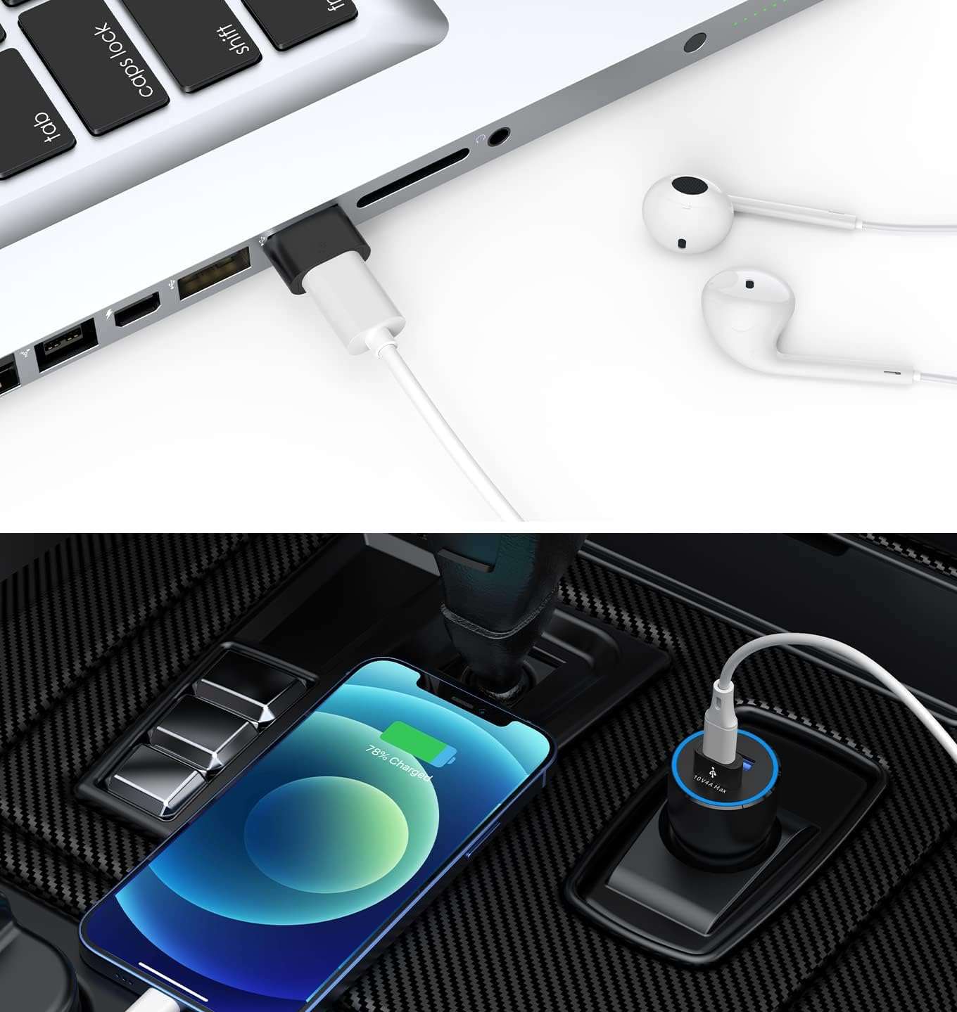 Etzin USB 3.1 Type C USB C [2 Pack] Female to USB Male Adapter USB-C Female to USB Male, USB Type C Female to USB OTG Adapter Data Transfer Adapt etc. (Pack-of-2, Black) 4