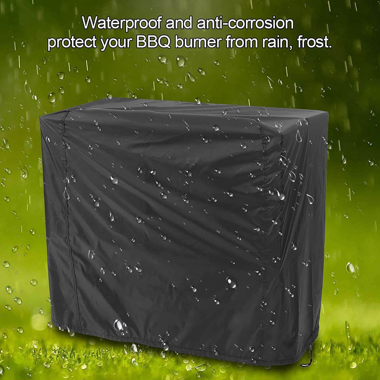 Haofy BBQ Grill Cover, Windproof Polyester Barbecue Grill Cover, Rectangle Outdoor Open Gas Grill Tarp, Garden Patio Furniture (2) 3