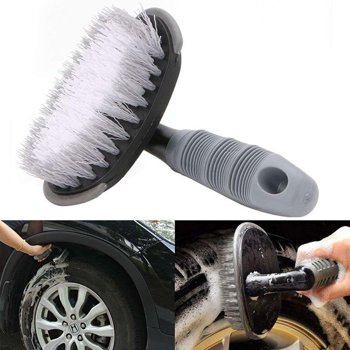 Auto Addict Wheel Tire Scrub Brush Hub Clean Wash Useful Brush Car Washing Cleaning Tool for Jaguar F-Type 3