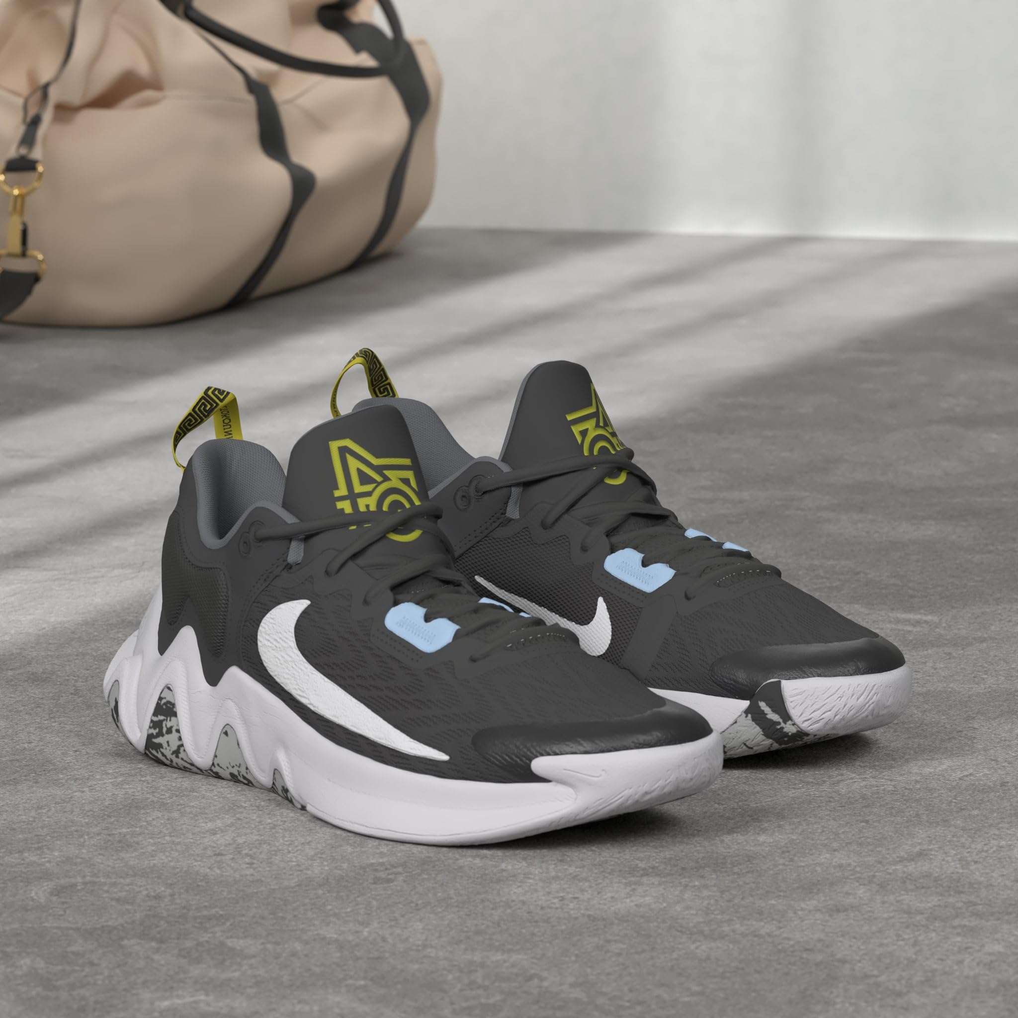 Nike Men's Giannis Immortality 2 Athletic Basketball Shoes (Black White University Blue) US Size 10.5 2