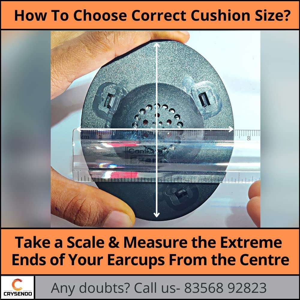 Crysendo 100mm Headphone Cushions Round Replacement Memory Foam + Protein Leather Headphone Ear Cushion | Suitable for Many Other Large Over The Ear Headphones (Black) 3