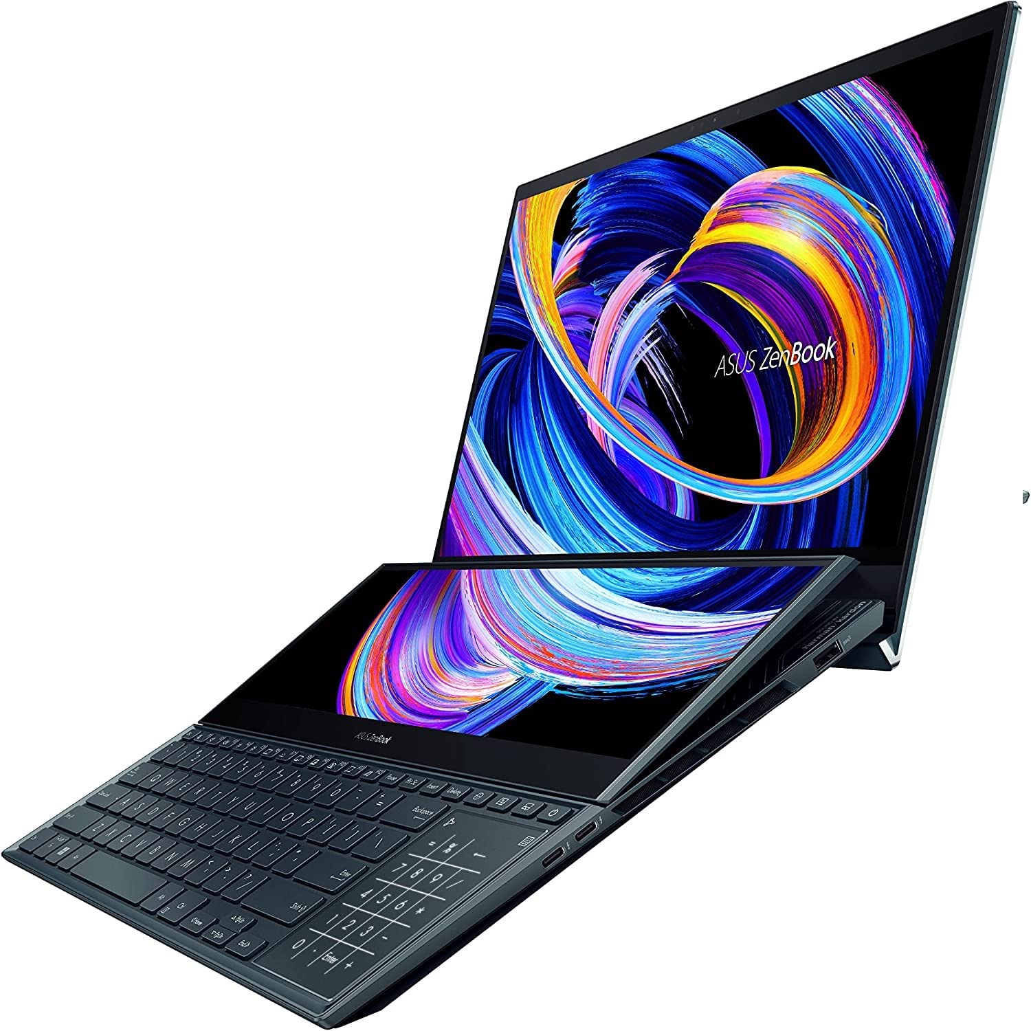 ASUS ZenBook Pro Duo 15 UX582 15.6" 4K OLED Touchscreen (Intel 14-Core i9-12900H, 32GB DDR5 RAM, 4TB SSD, GeForce RTX 3070 Ti) Business Laptop, ScreenPad Plus, Thunderbolt 4, Backlit, Pen, Win 11 Pro 5