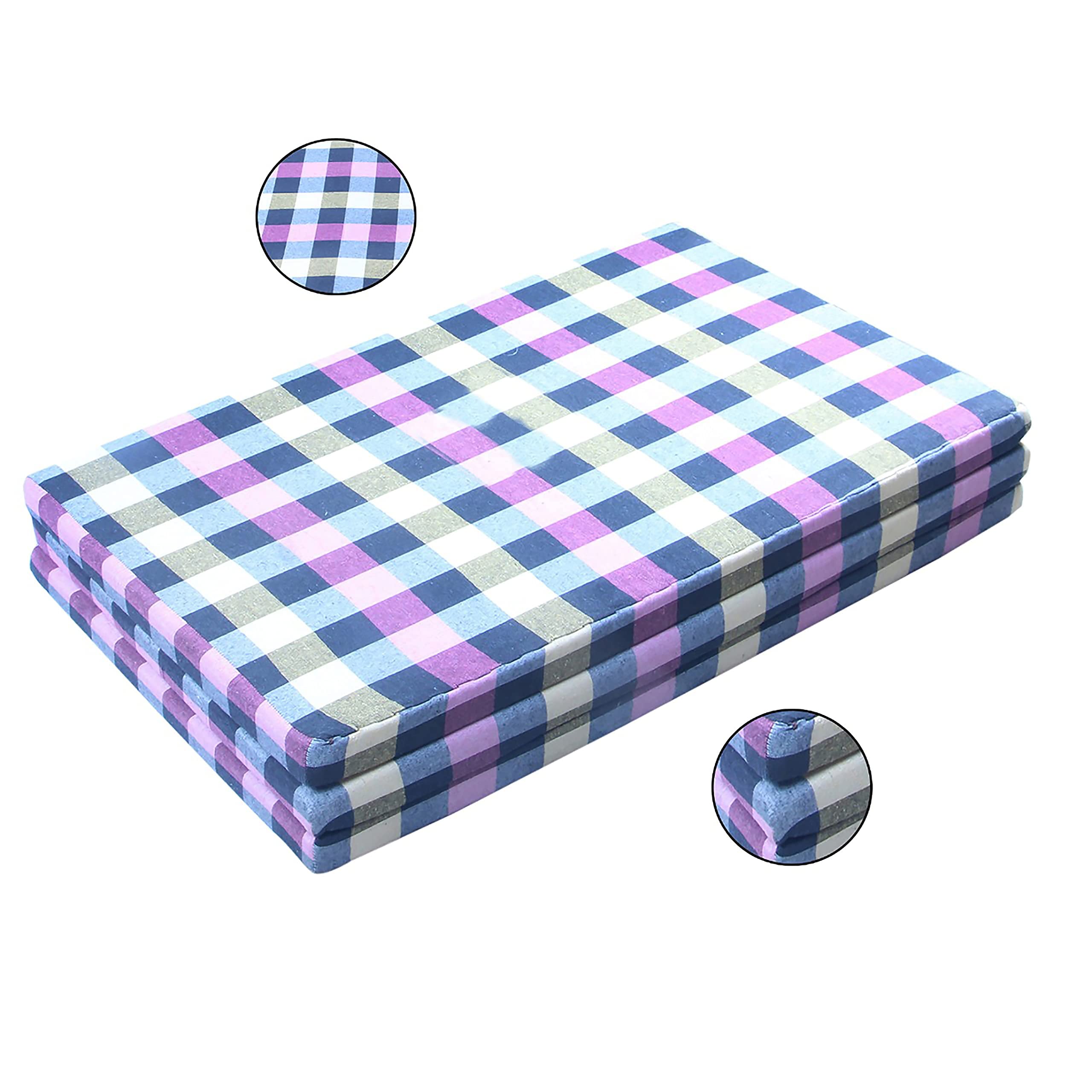 Padam Shree Single Bed Folding Pure EPE Foams (Extremely EPE Mattress Cum Foldable) for Travel, Picnic (Mattresses 2 inch Single Bed)(72x35x2) (3-FOLD 6X3) 3