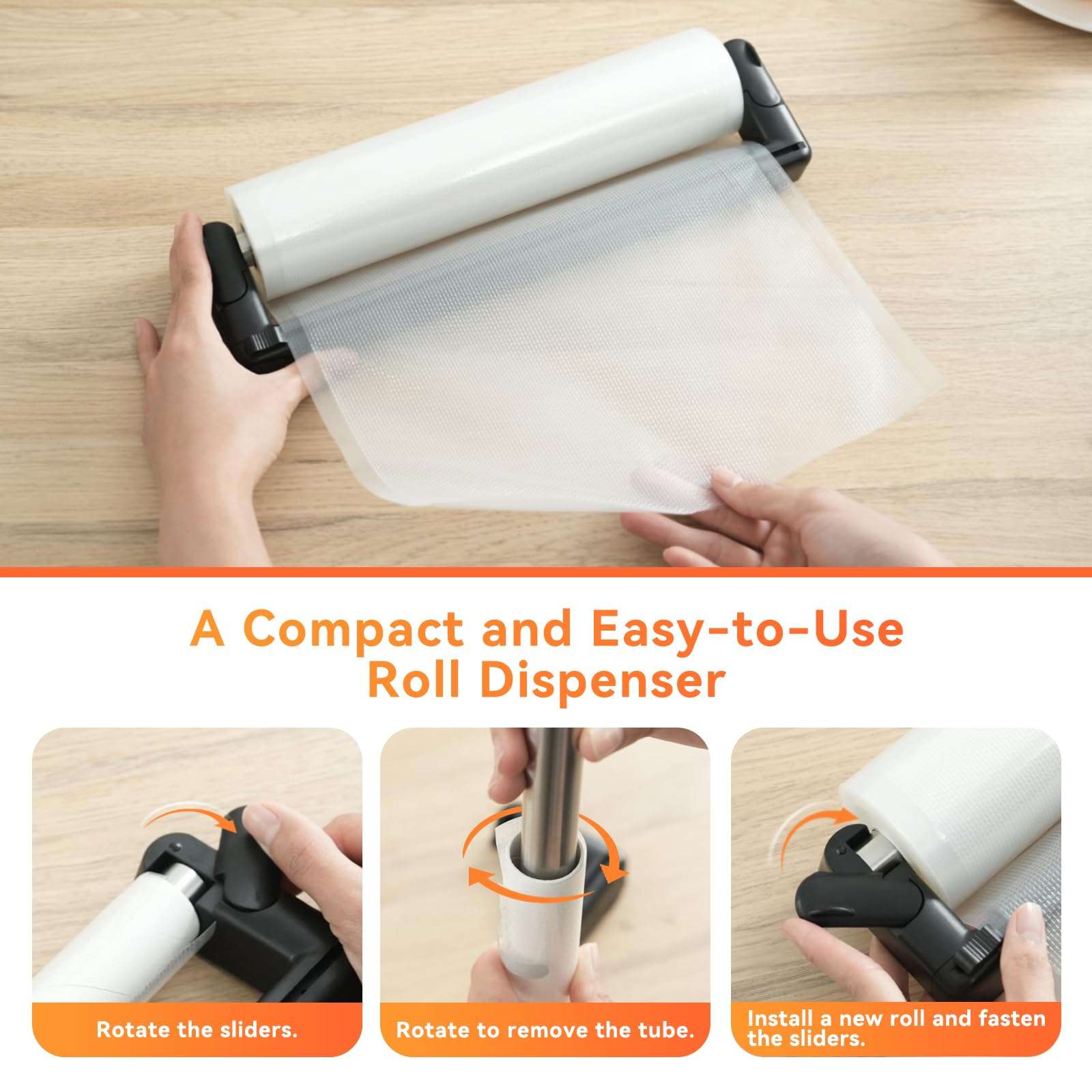 Rolls with Dispenser - 6 Pack 3 Rolls 8"x20' & 3 Rolls 11"x20', Vacuum Sealer Bags, Leakproof Heavy Duty Food Storage for Sous Vide, Meal Prep, Freezer, Compatible with Food Saver, Wevac Core 4
