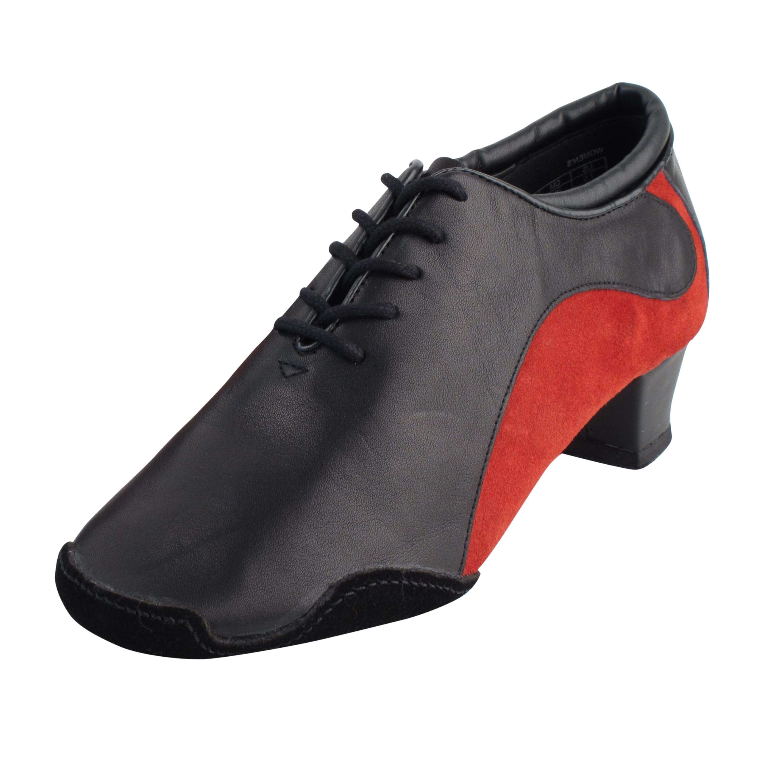 Very Fine Bella Womens Bachata Salsa Line Dancing Social Practice Dance 1.5-inch Cuban Heel US M 7 Black and Red 1