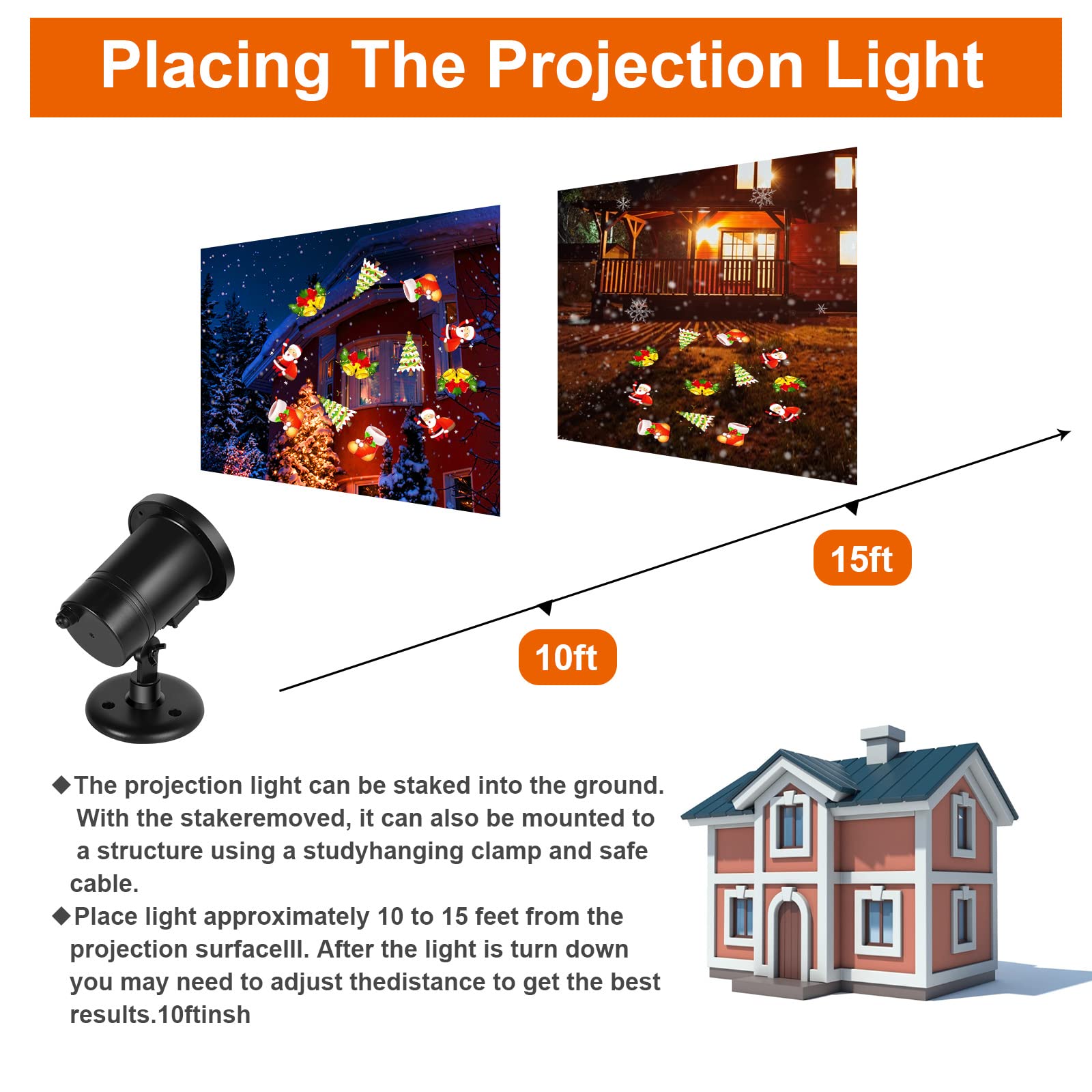 Christmas Projector Light Outdoor Waterproof Dynamic Santa Claus Projection Lamp Adjustable LED Landscape Lighting for Christmas Xmas Holiday Party 4