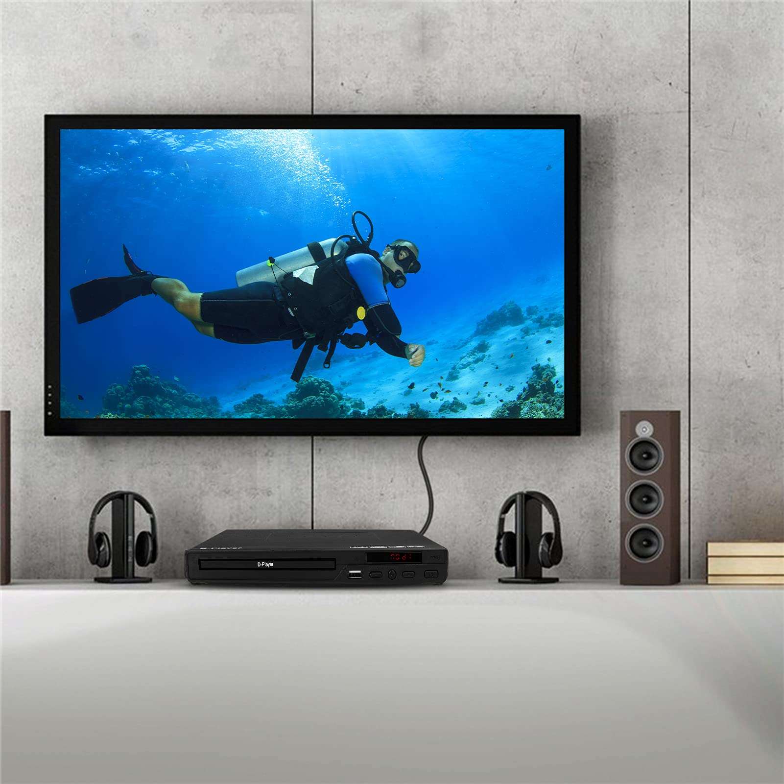 Ankeer Home 1080P High Denifition TV DVD Player Portable VCD MP3 MPEG Viewer with Power-Off Memory Function 4