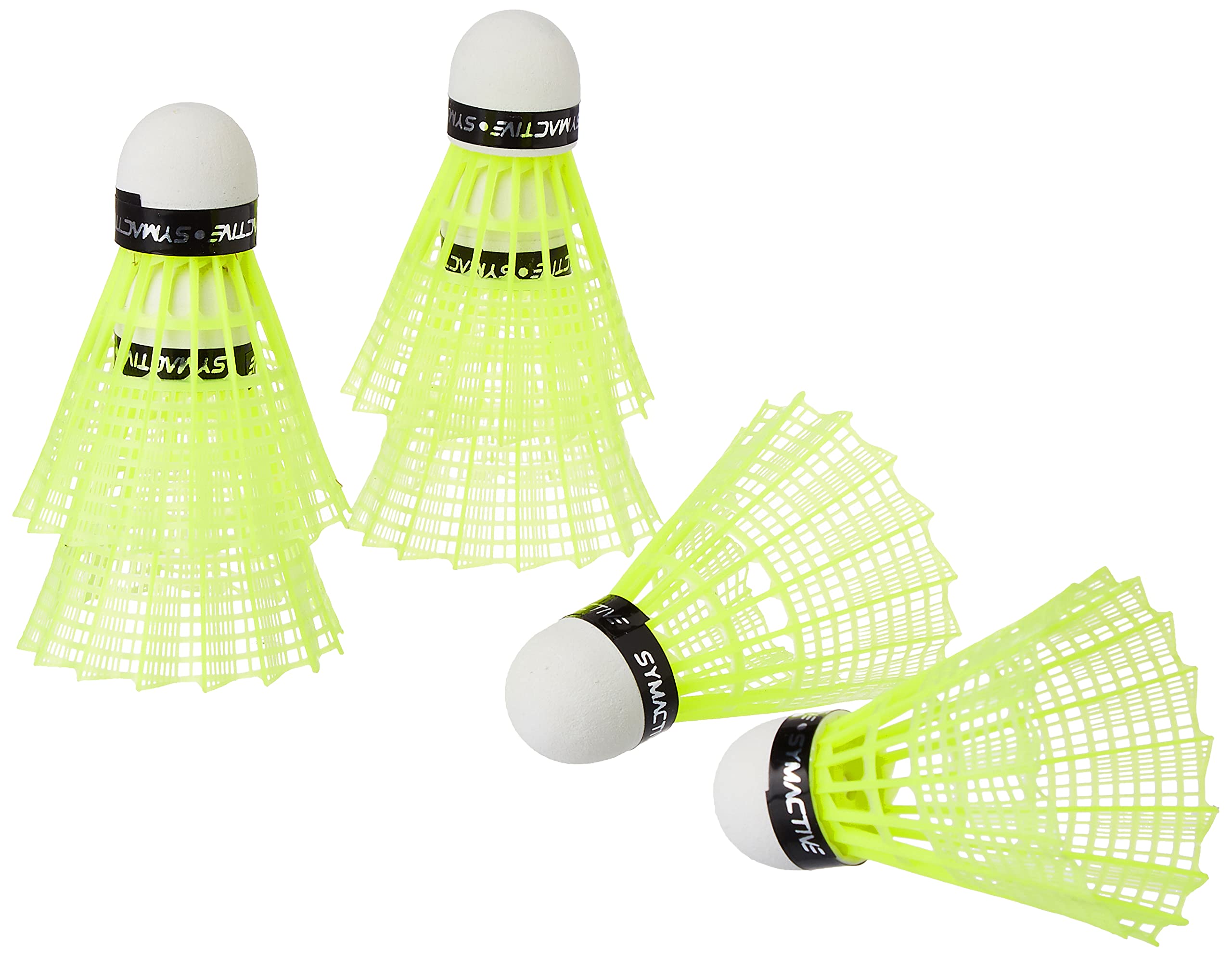 Amazon Brand - Symactive Nylon Shuttlecock (S222, Yellow) - Set of 6 1