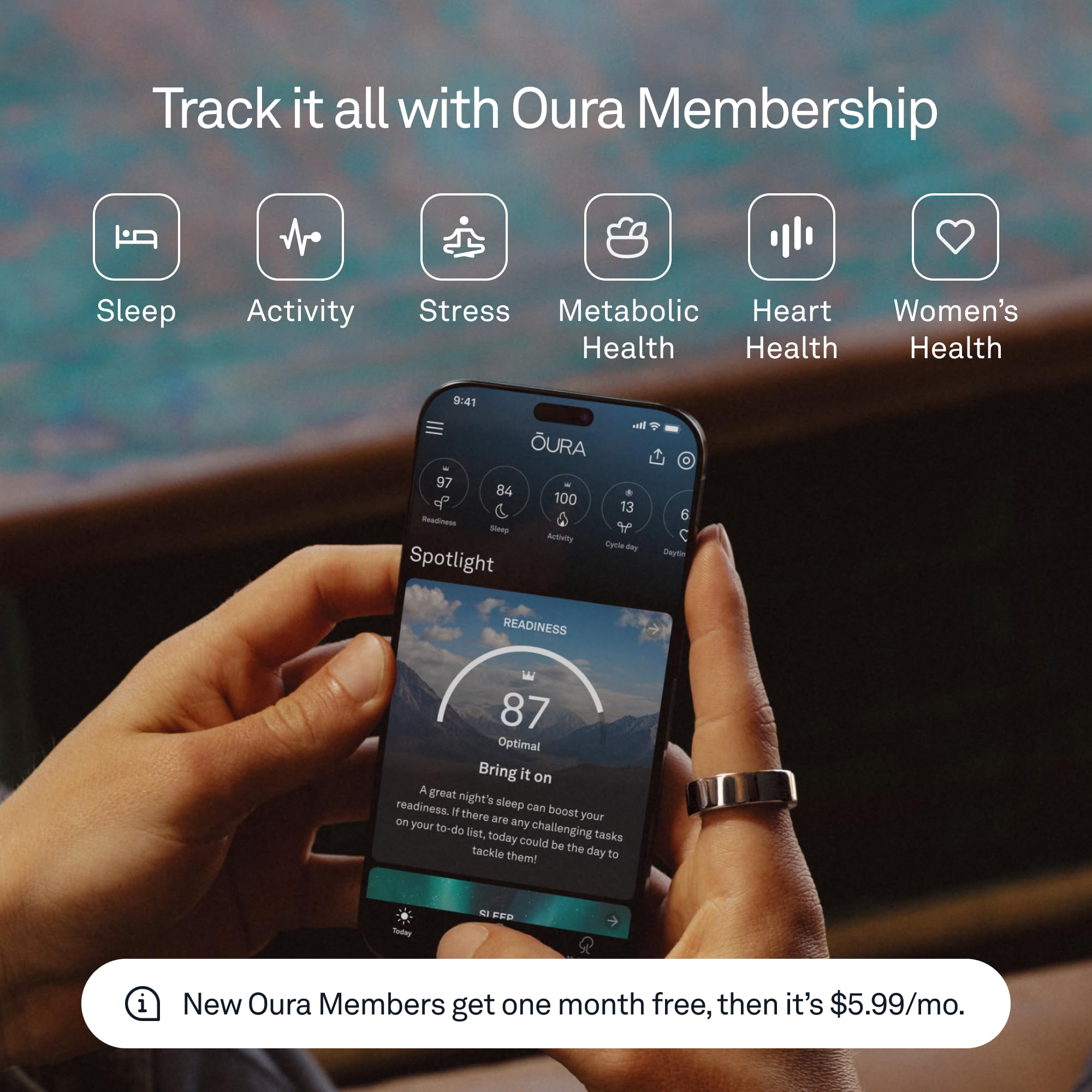Oura Ring 4 - Silver - Size 9 - Smart Ring - Size First with Oura Ring 4 Sizing Kit - Sleep Tracking Wearable - Heart Rate - Fitness Tracker - Up to 8 Days of Battery Life 5