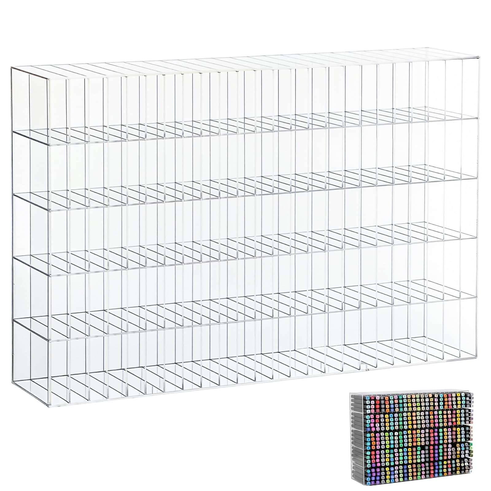 Colingmill Acrylic Marker Organizer for 480 Markers, Extra Large Art Marker Storage Rack for Desk, Durable Pencil Holder Desk Storage for Artists Teachers Students Office Birthday Gifts(Large) 1