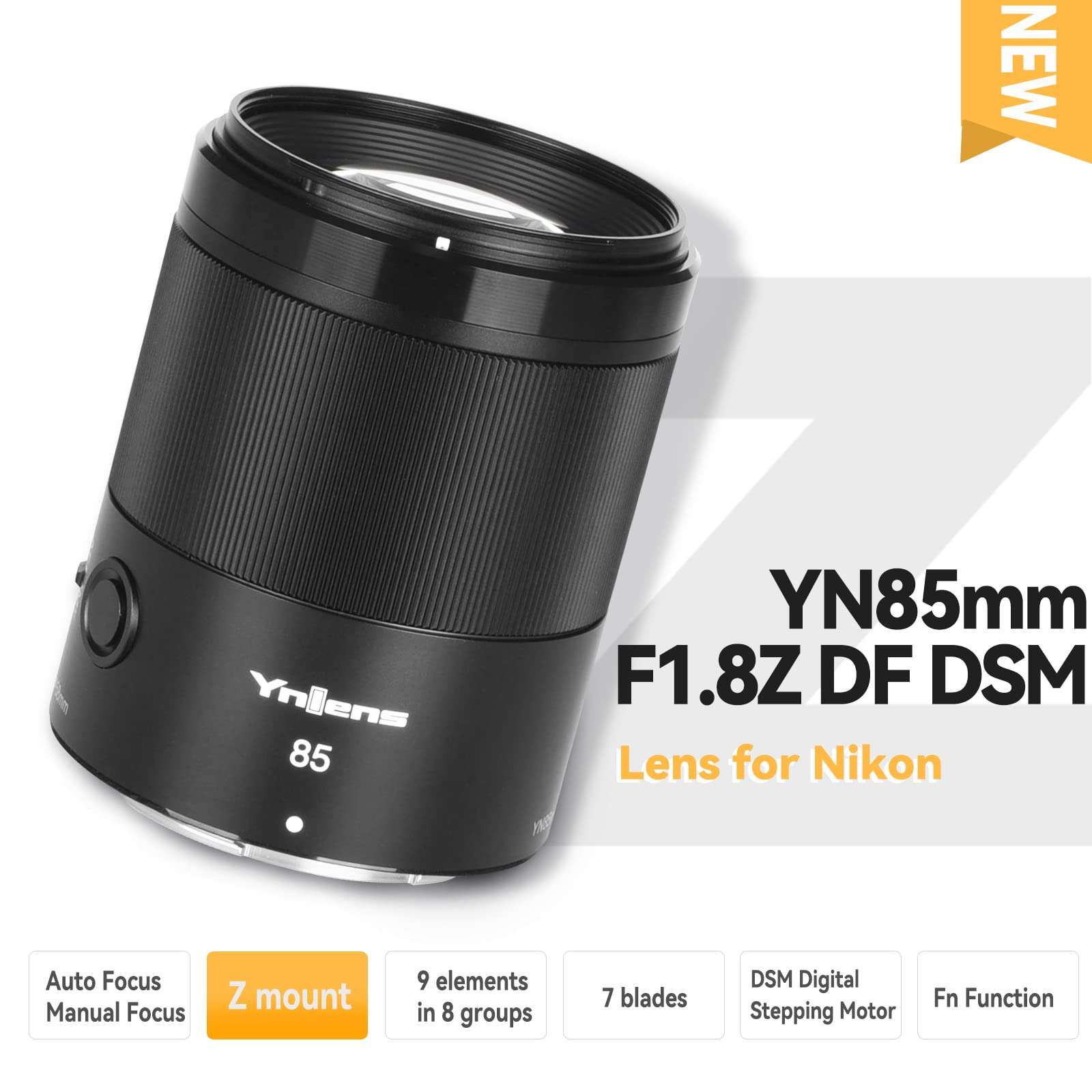 Yongnuo YN85MM F1.8Z DF DSM Lens, Full Frame Auto Focus Medium Telephoto Prime Lens, for Nikon Z Mount Mirrorless Cameras Black 2