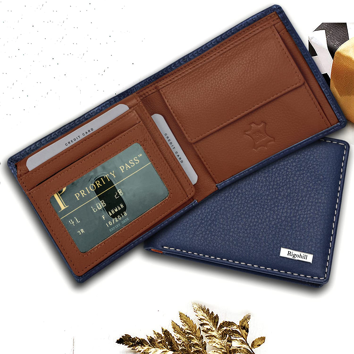 Rigohill Dusky Navy Mens Leather Wallet | Leather Wallet for Men | RFID Mens Wallet 2