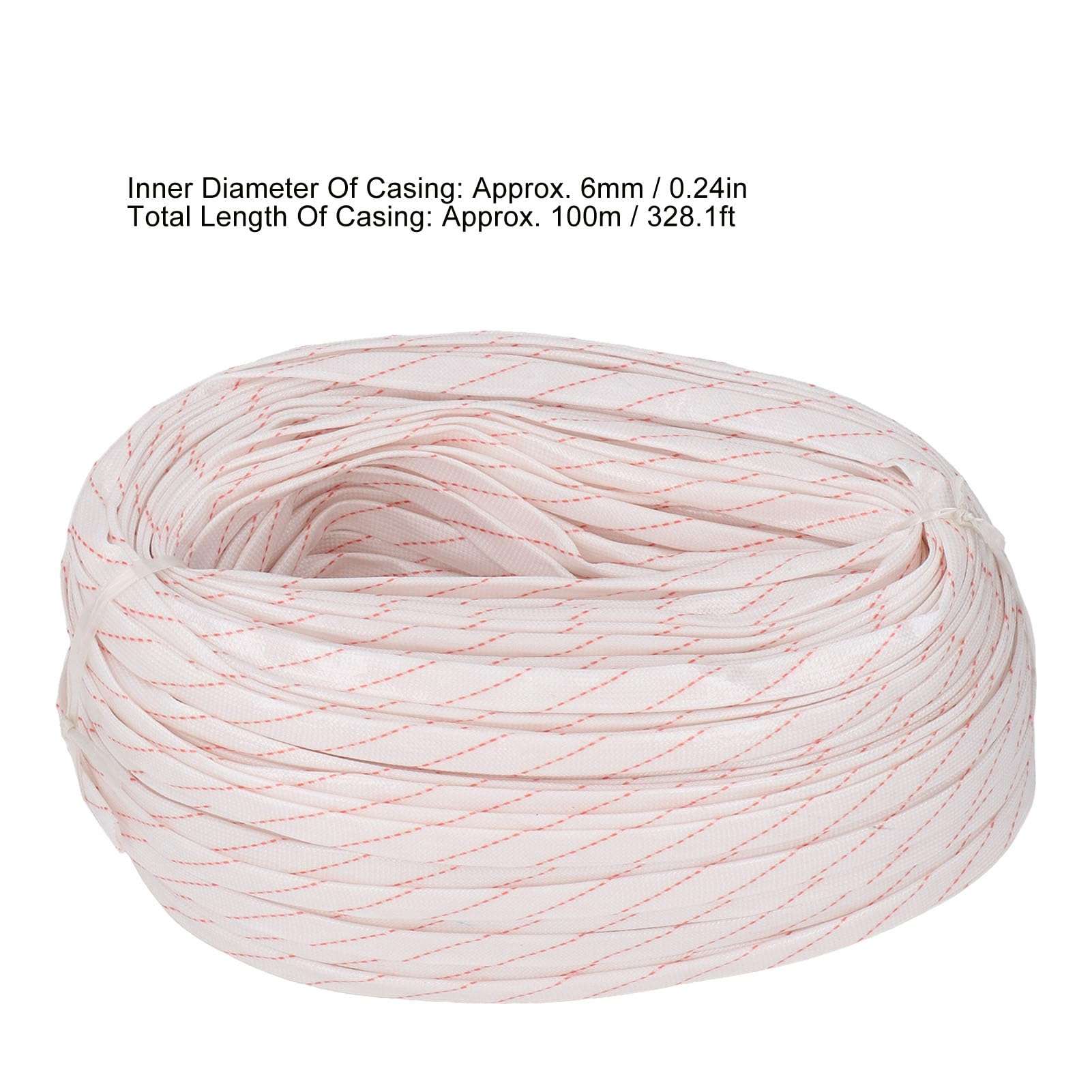 High Temperature Braid Sleeve 6mm Inner Diameter Flexible Insulated Cable Sleeve 100m Length Coated with PVC Resin Ideal for Electric Heaters Electron Beam Cables 4