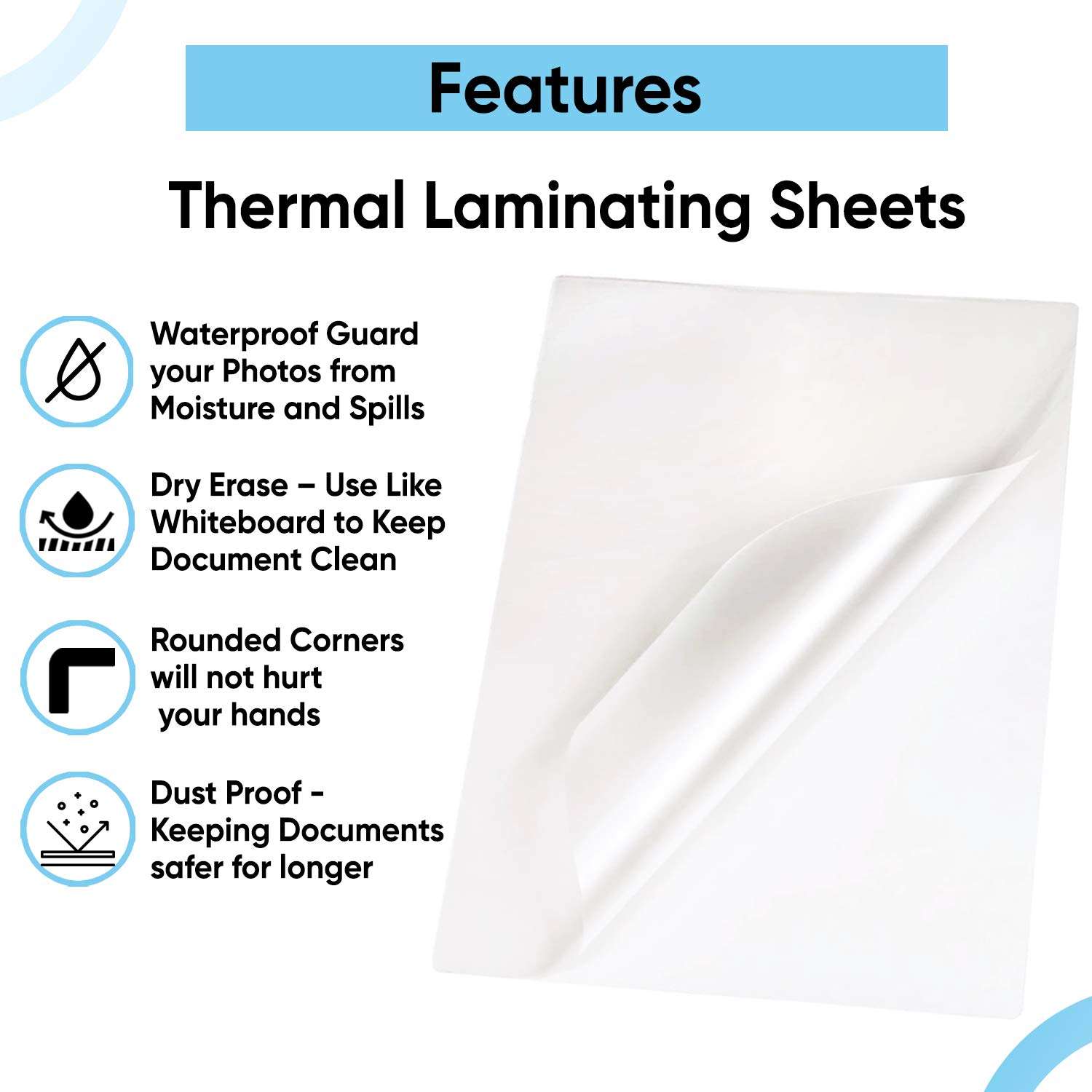 Polycrom Korean (A4 Size) Lamination Pouch Clear Glossy Thermal Transparent Waterproof 100 Sheets (Home & Office) 125 Microns 3