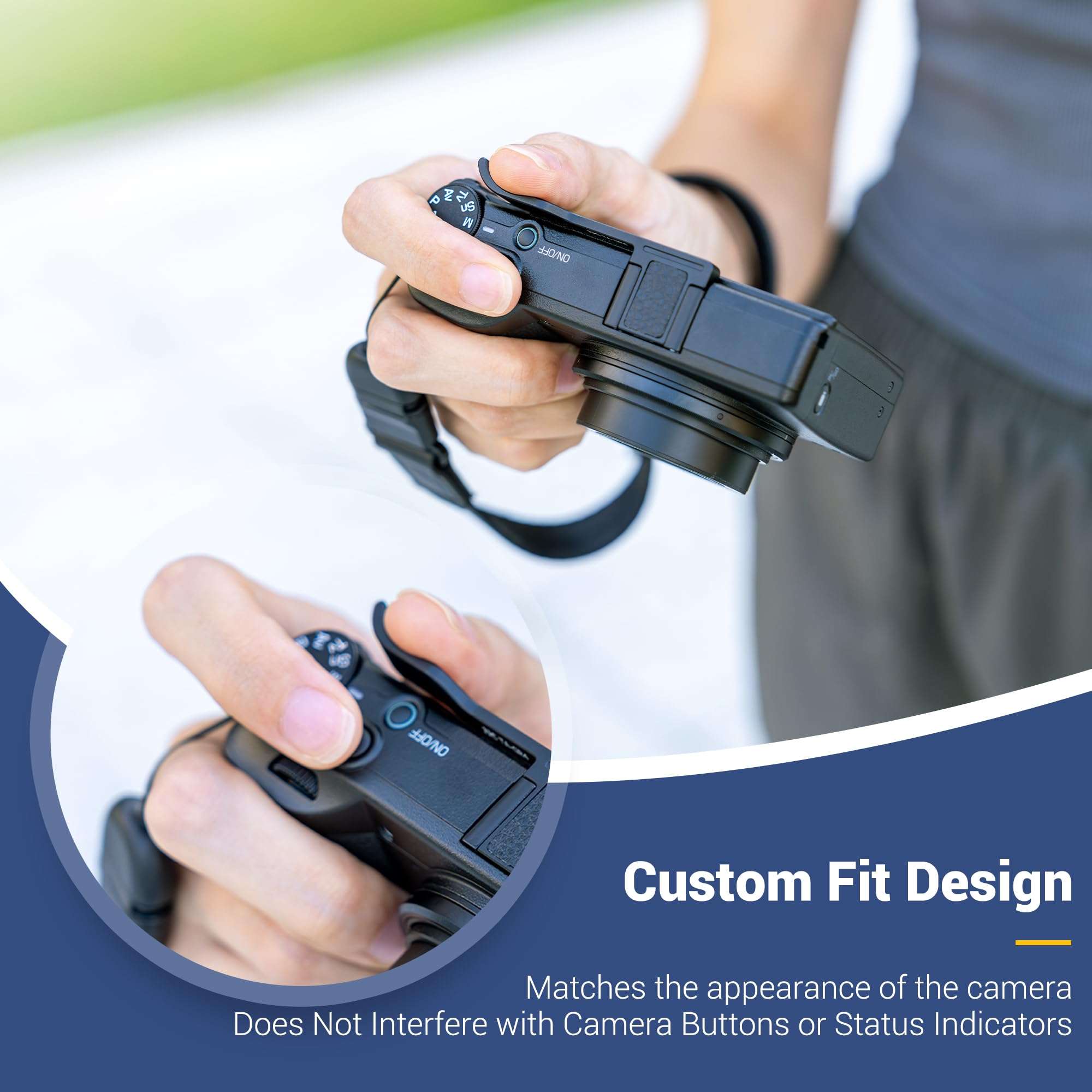 Metal Thumbs Up Grip for Ricoh GR IV GRIV GR4 GR IV HDF Monochrome, Hot Shoe Cover Cap Protector for GR IV GRIV GR4 GR IV HDF Monochrome, Better Balance and Comfortable Secure Grip 5