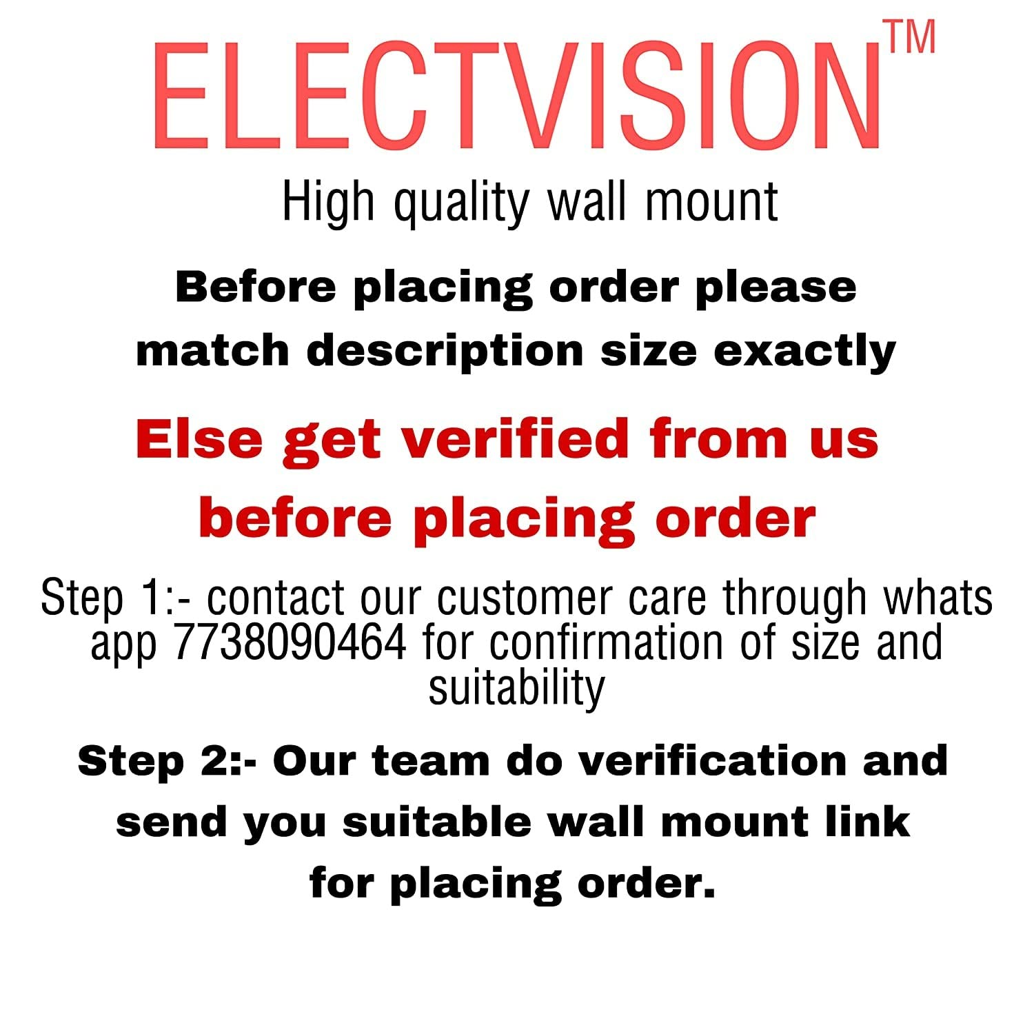 Electvision Heavy Duty TV Wall Mount Bracket for 14 inch to 43 inch LCD/LED/Monitor/Smart TV,Fixed Universal TV Wall Stand (Fixed 14 inch to 43 inch) 3