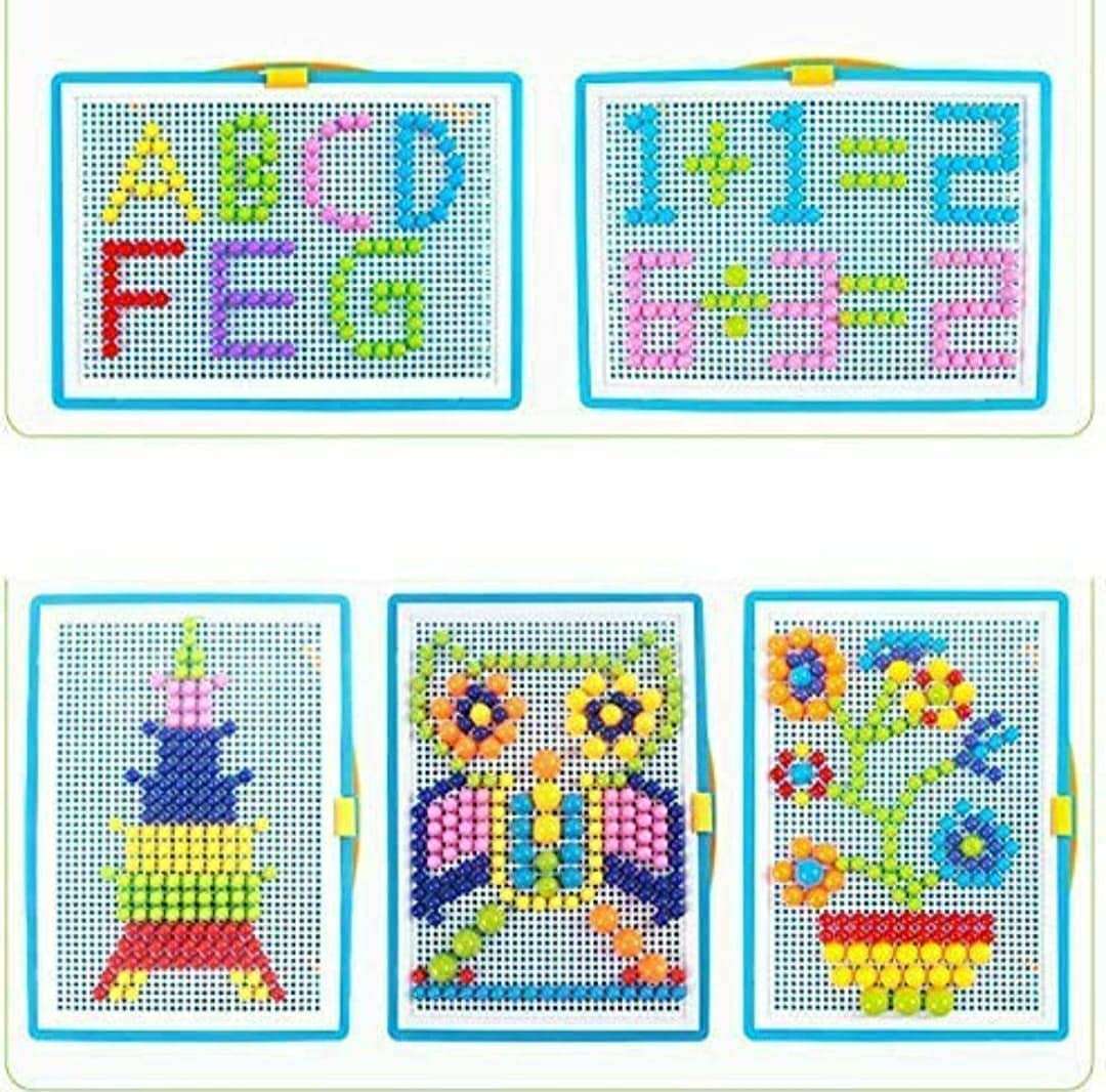 PROSPER Kids Plays Creative Jigsaw Puzzle Building Nails Blocks pin pad Block Toys Puzzle Interlocking Home Building Colorful Nails Attractive Pegboard Educational Toy 5