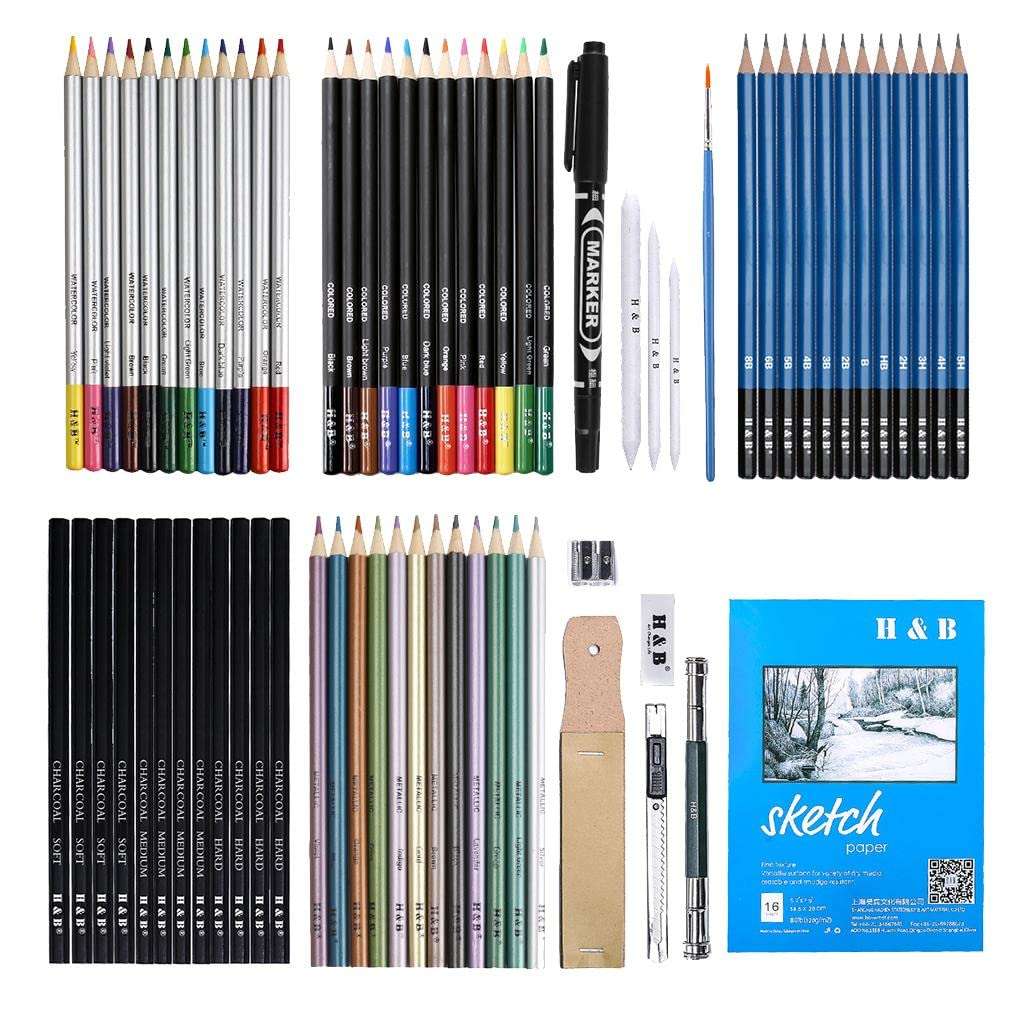 GIANTE 71x Professional Drawing Artist Kit Set Pencils Sketch Charcoal Art Bag Tool (59032828GI) 3