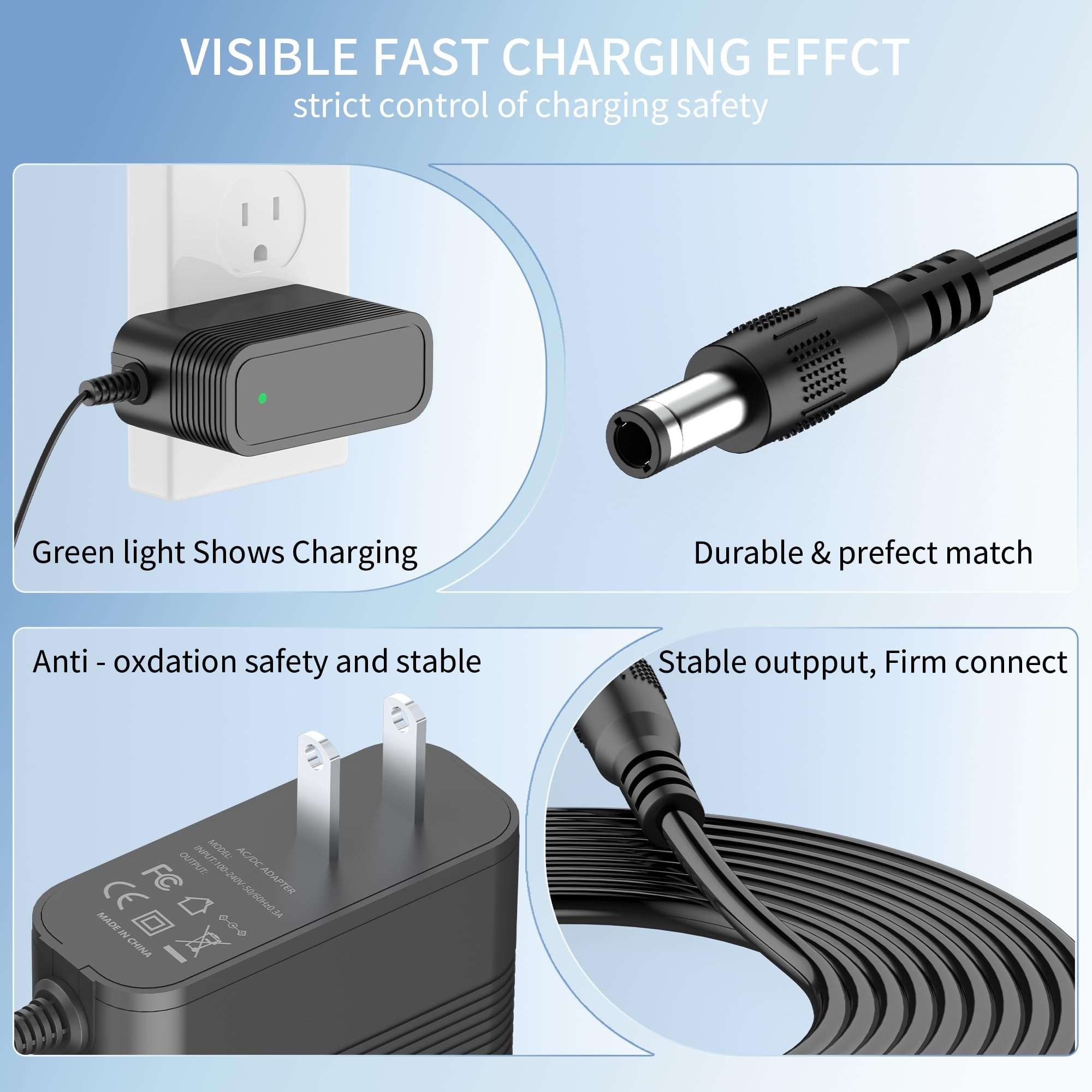 12V Power Adapter for Digital Picture Frame Replacement for Euphro WF1561 & ApoloSign DPF156 / DPF141 Digital Picture Frame Adapter Charger 4