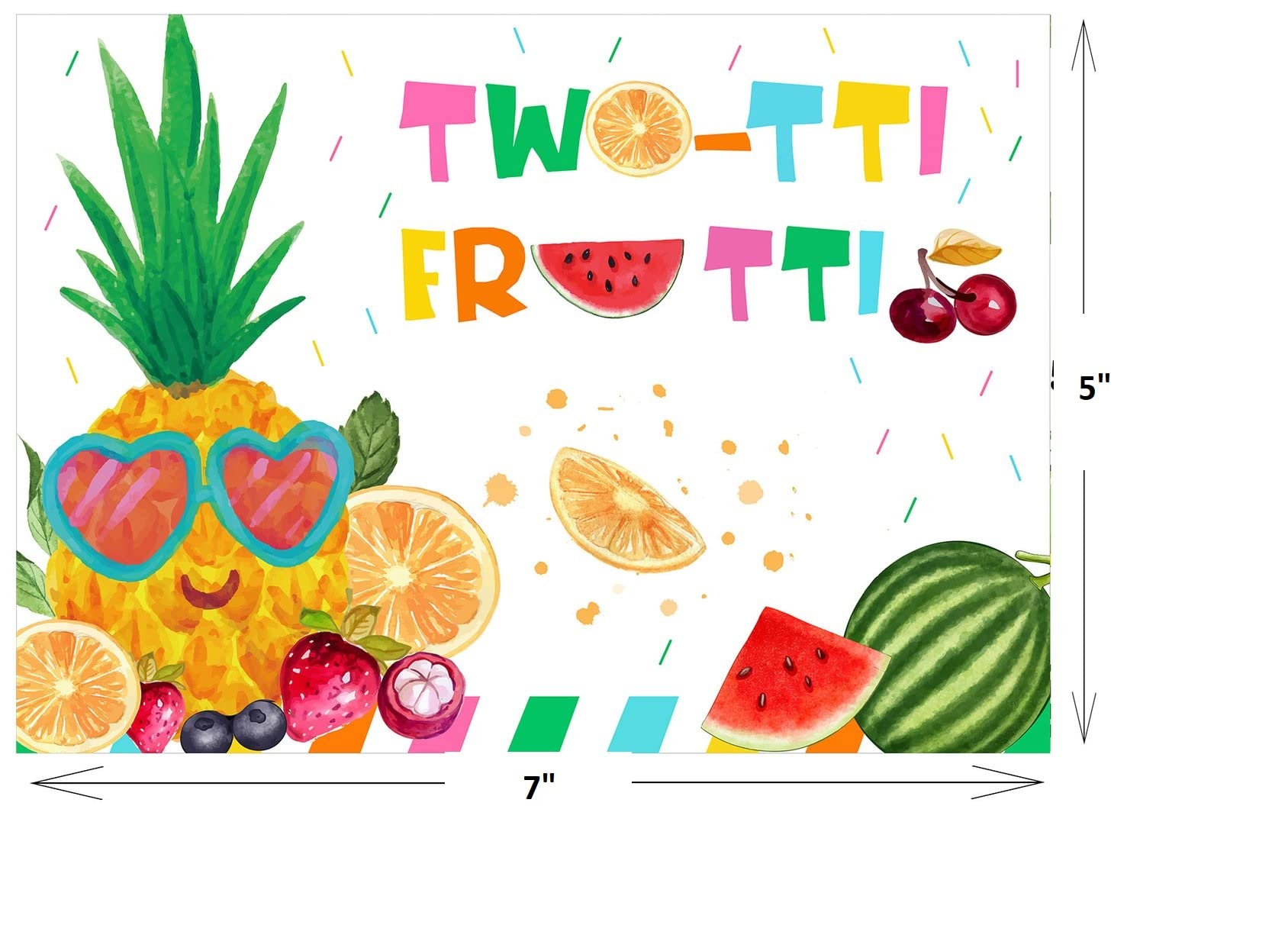 Theme My Party Theme My Party Combo Kit -"Twotti Fruity "Decoration Kit with Backdrop ,Balloons and Pom Pom /Lanterns" (7ft X 5ft) 4
