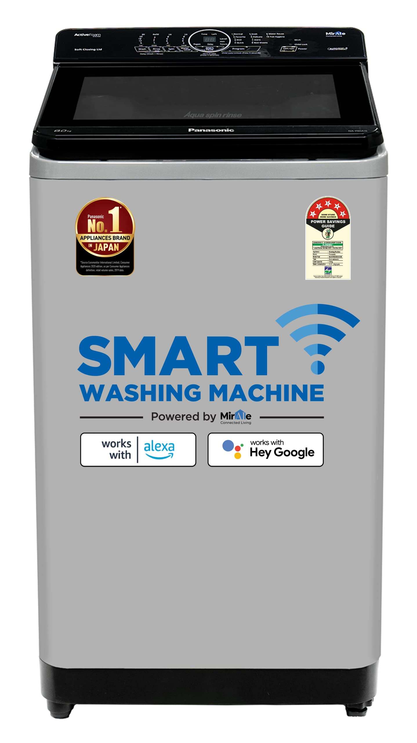Panasonic 6.5 Kg Wifi Fully-Automatic Top Loading Smart Washing Machine (NA-F65A10CRB, Charcoal Inox Grey, Compatible with Alexa) 1