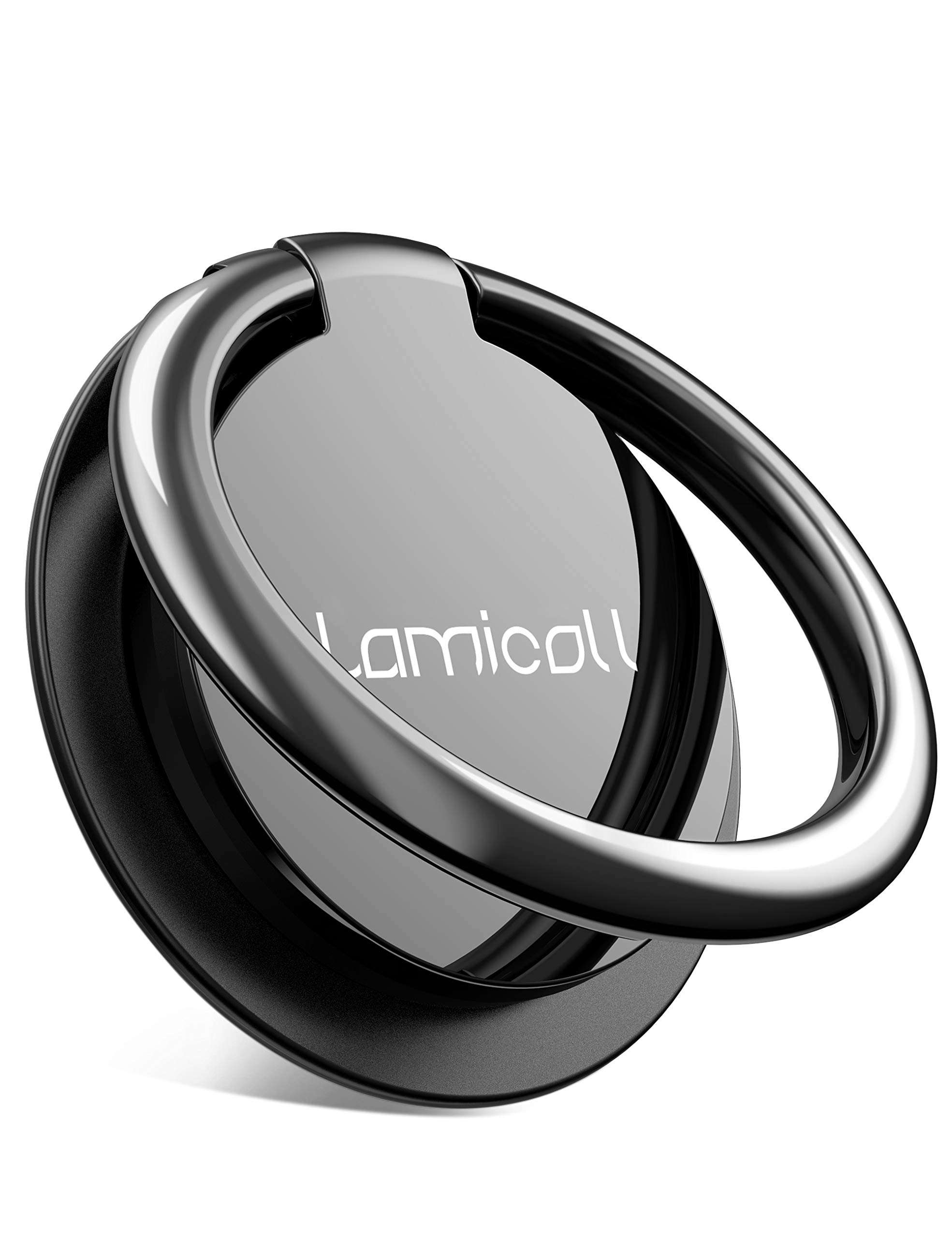 Cell Phone Finger Ring Holder - Lamicall Phone Kickstand, Metal Grip Stand for Hand Compatible with iPhone 11 Pro XS Max XR X 8 7 6 6s Plus 5s SE, Galaxy S10 S8 S9 - Small Version 1